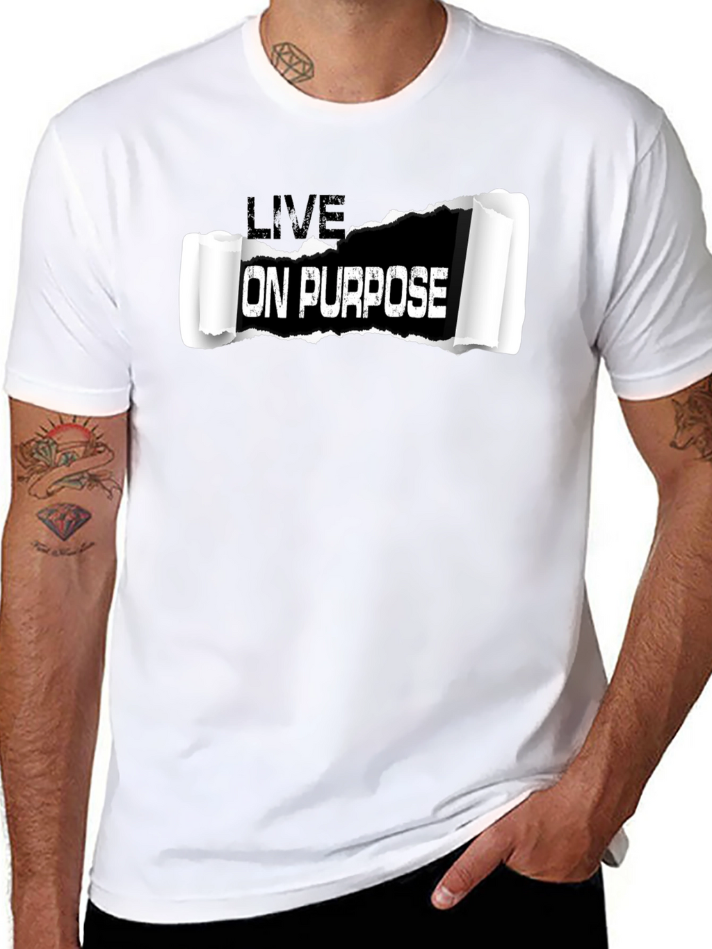 Live On Purpose Black Graphic T-Shirt