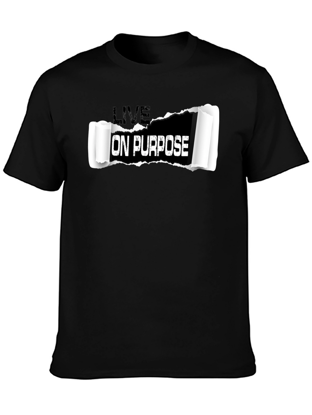 Live On Purpose Black Graphic T-Shirt