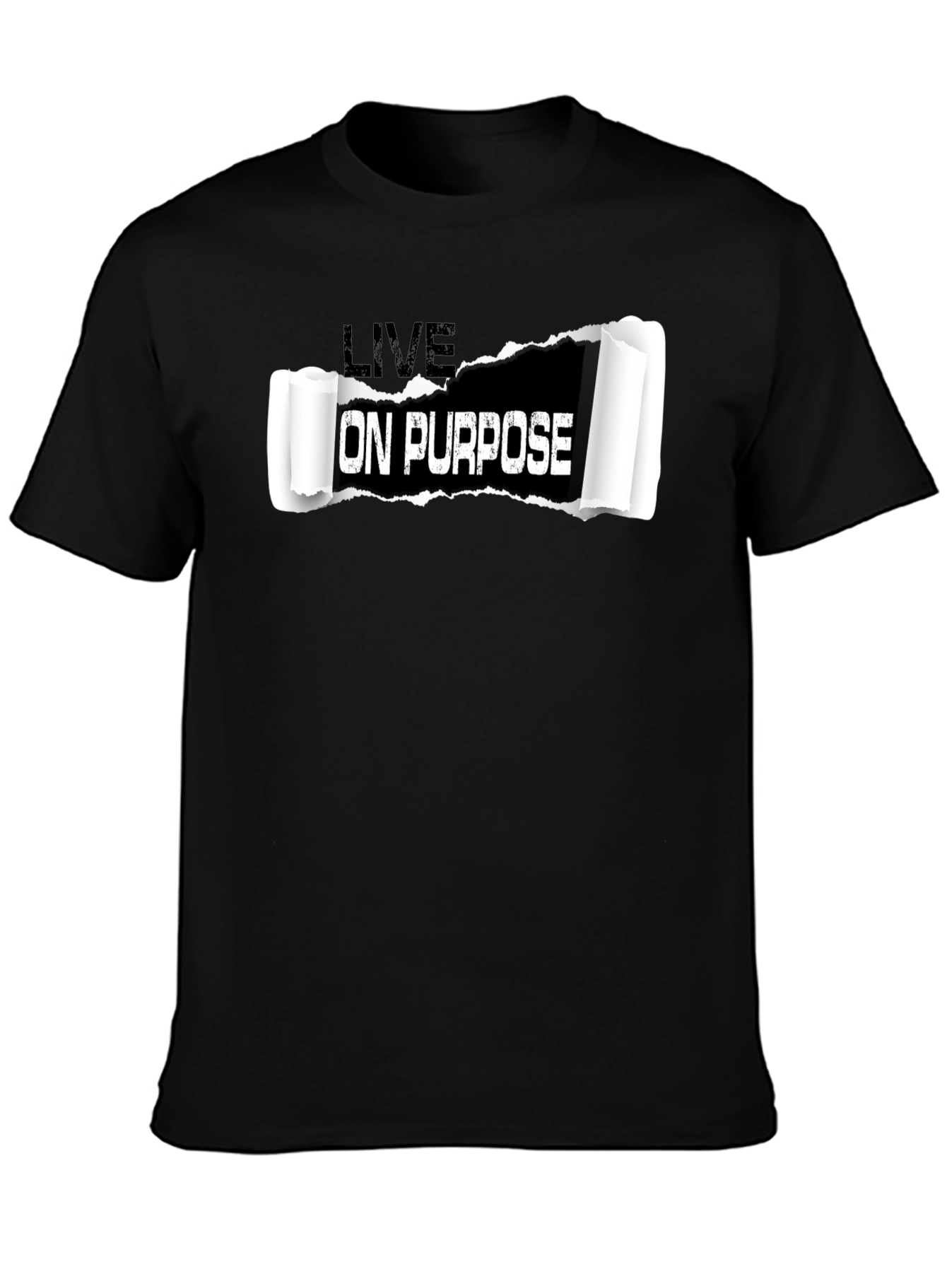 Live On Purpose Black Graphic T-Shirt