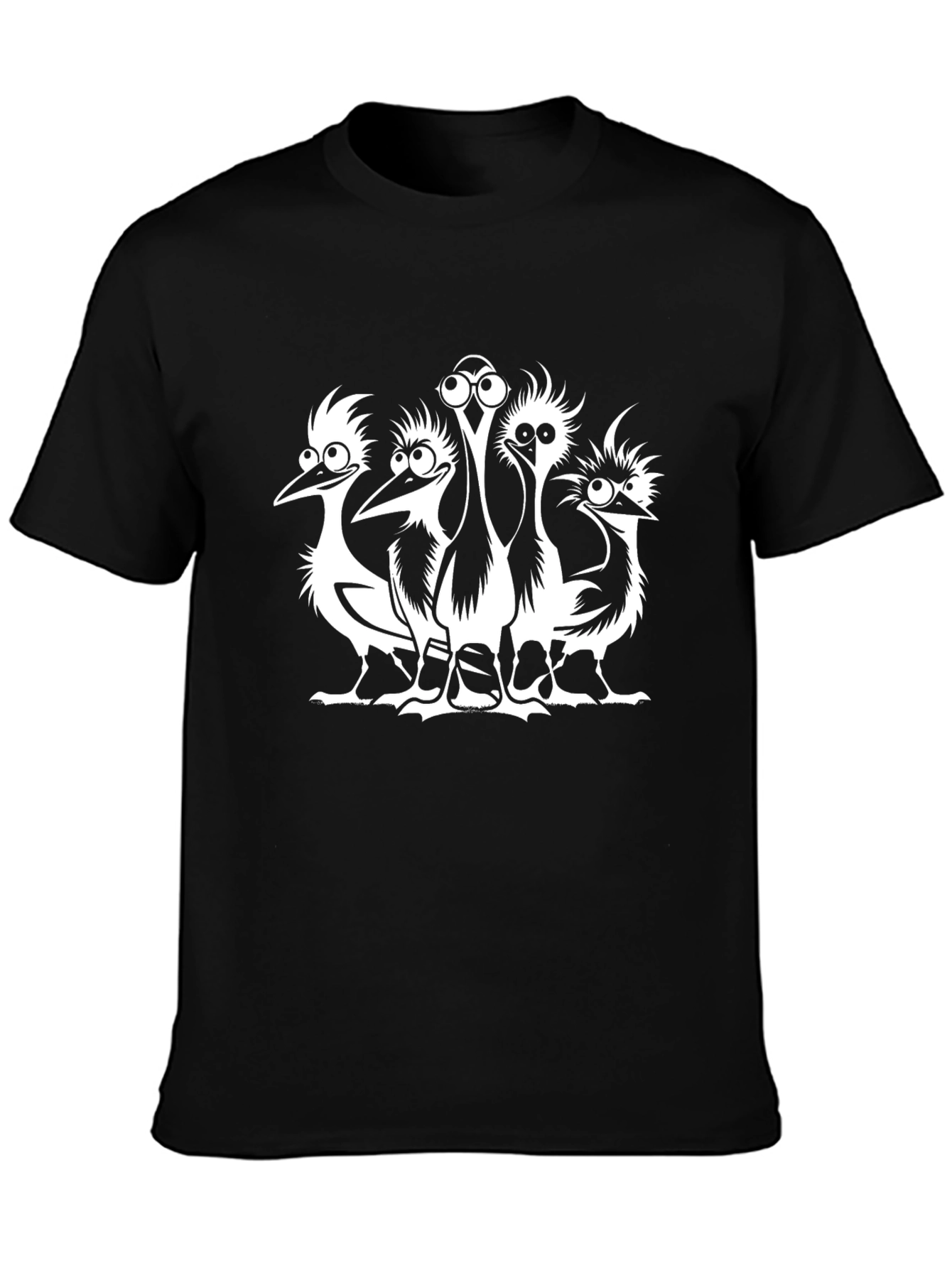 Cartoon Ostrich Graphic T-Shirt - Unisex