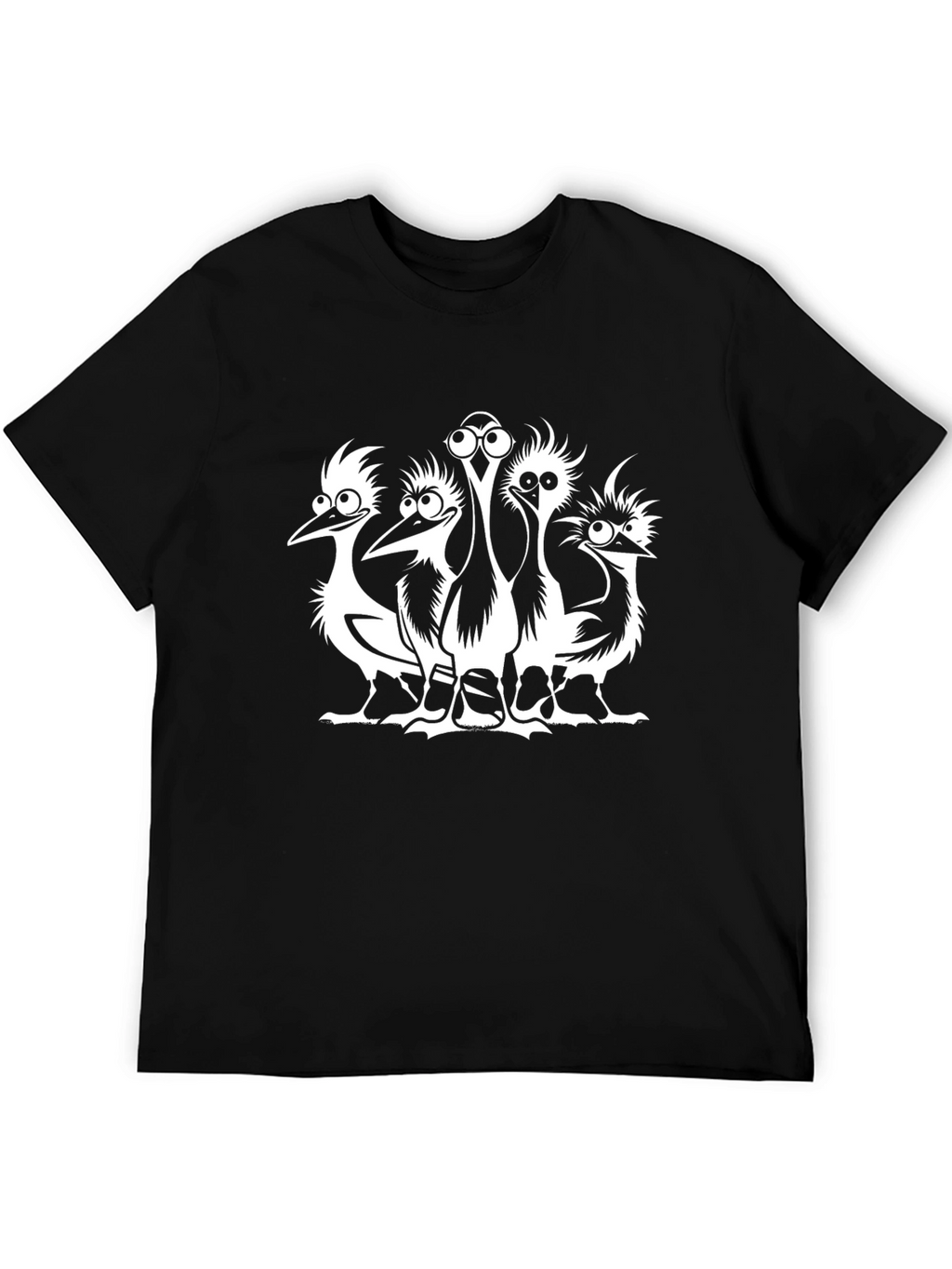 Cartoon Ostrich Graphic T-Shirt - Unisex