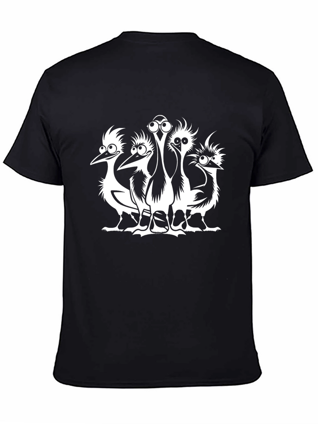 Cartoon Ostrich Graphic T-Shirt - Unisex
