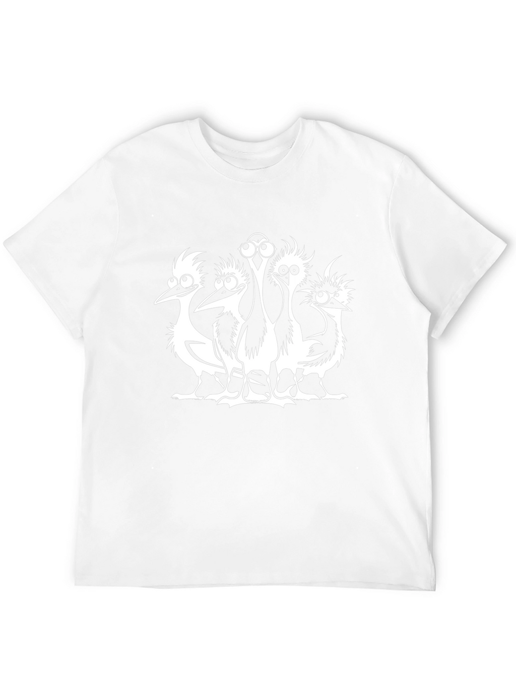 Cartoon Ostrich Graphic T-Shirt - Unisex