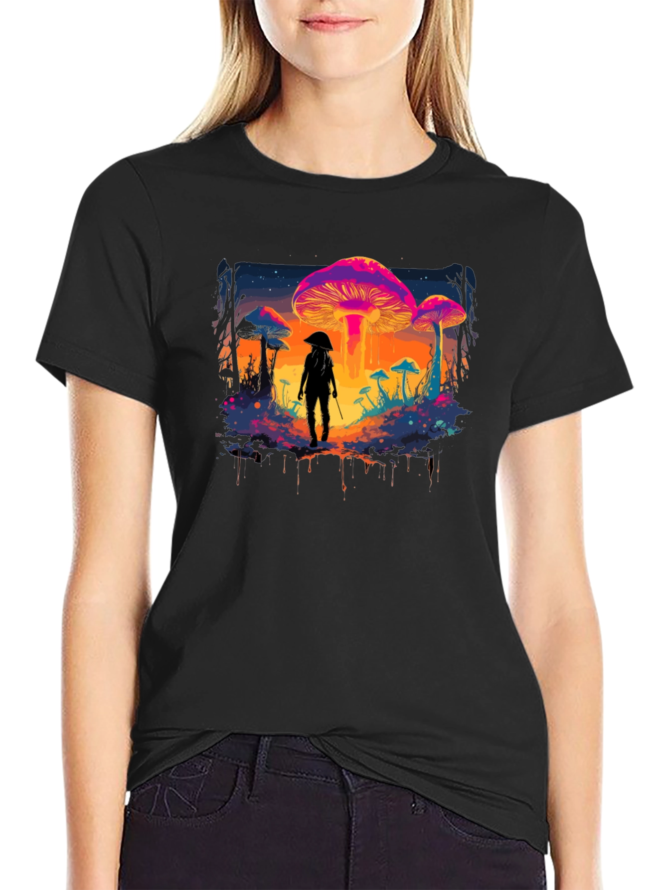 Mushroom Trip T-Shirt - Colorful Psychedelic Design