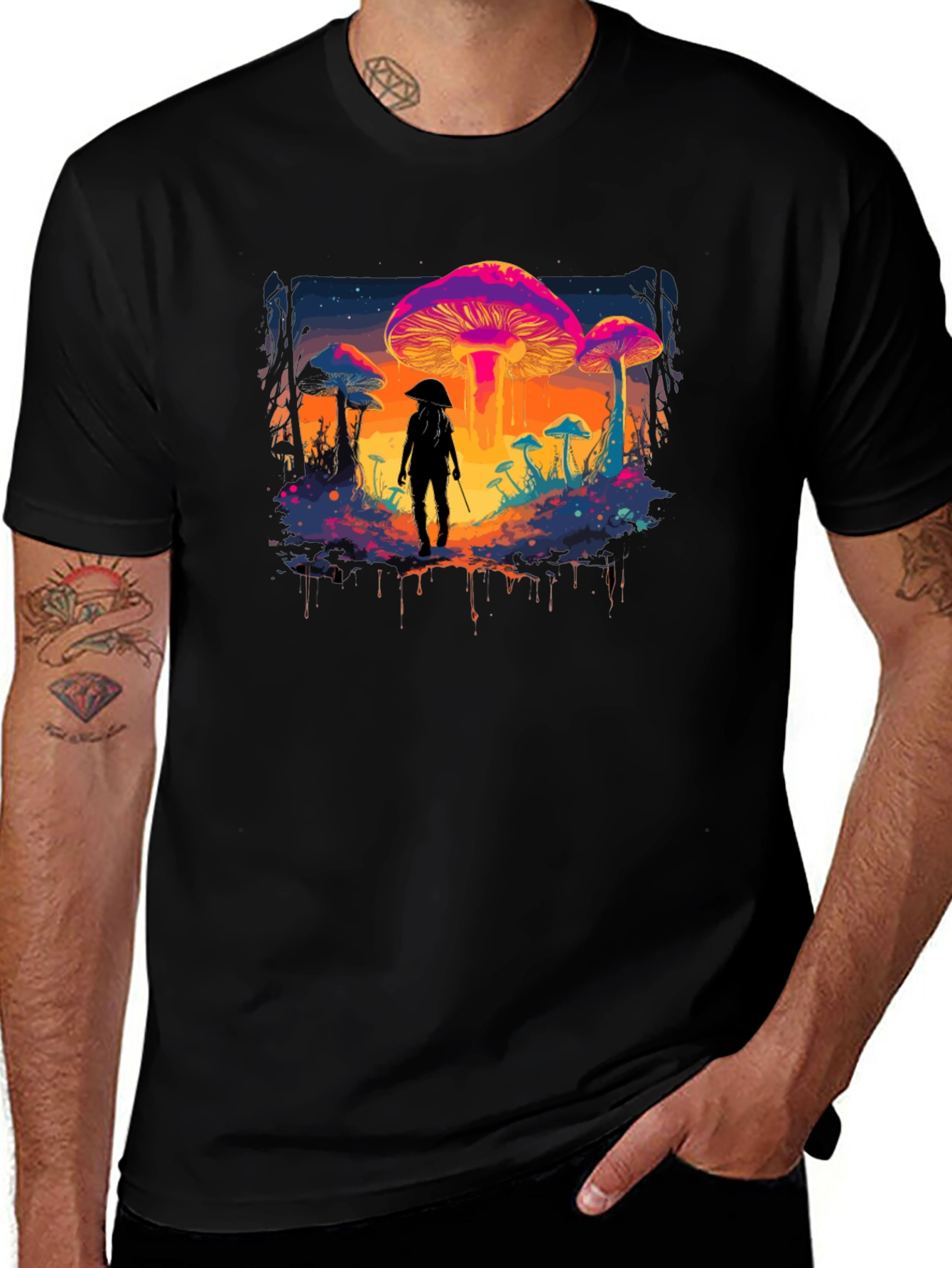 Mushroom Trip T-Shirt - Colorful Psychedelic Design