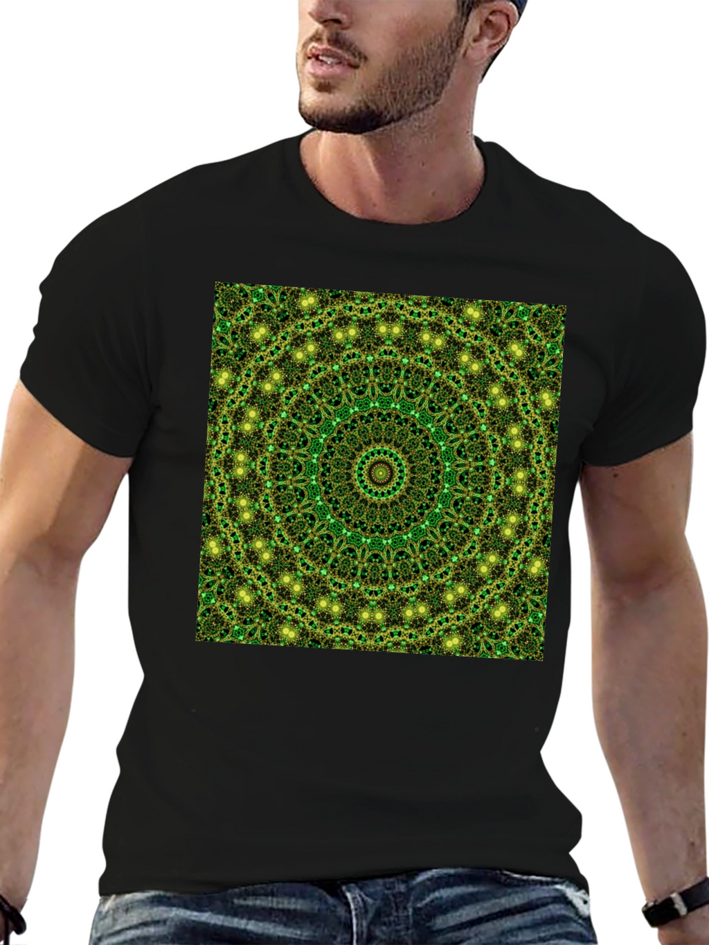 Green Mandala Pattern T-Shirt