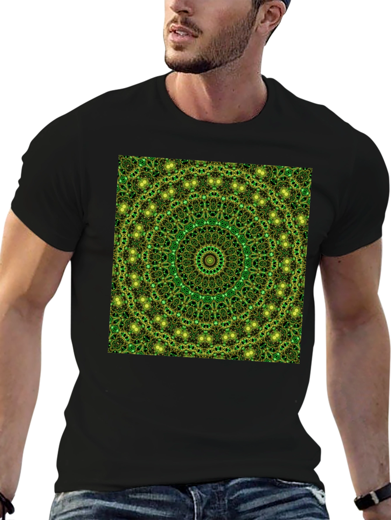 Green Mandala Pattern T-Shirt