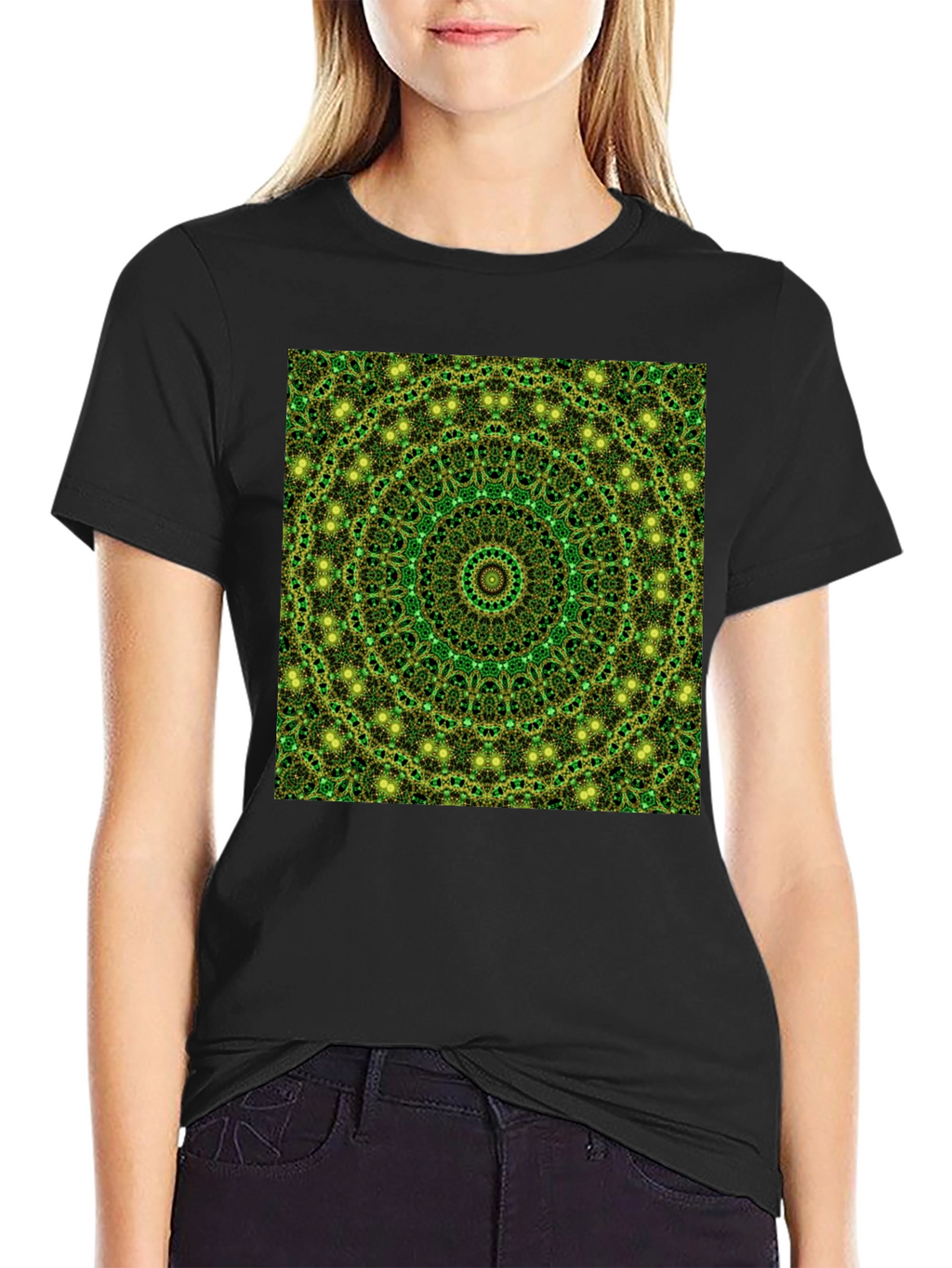 Green Mandala Pattern T-Shirt