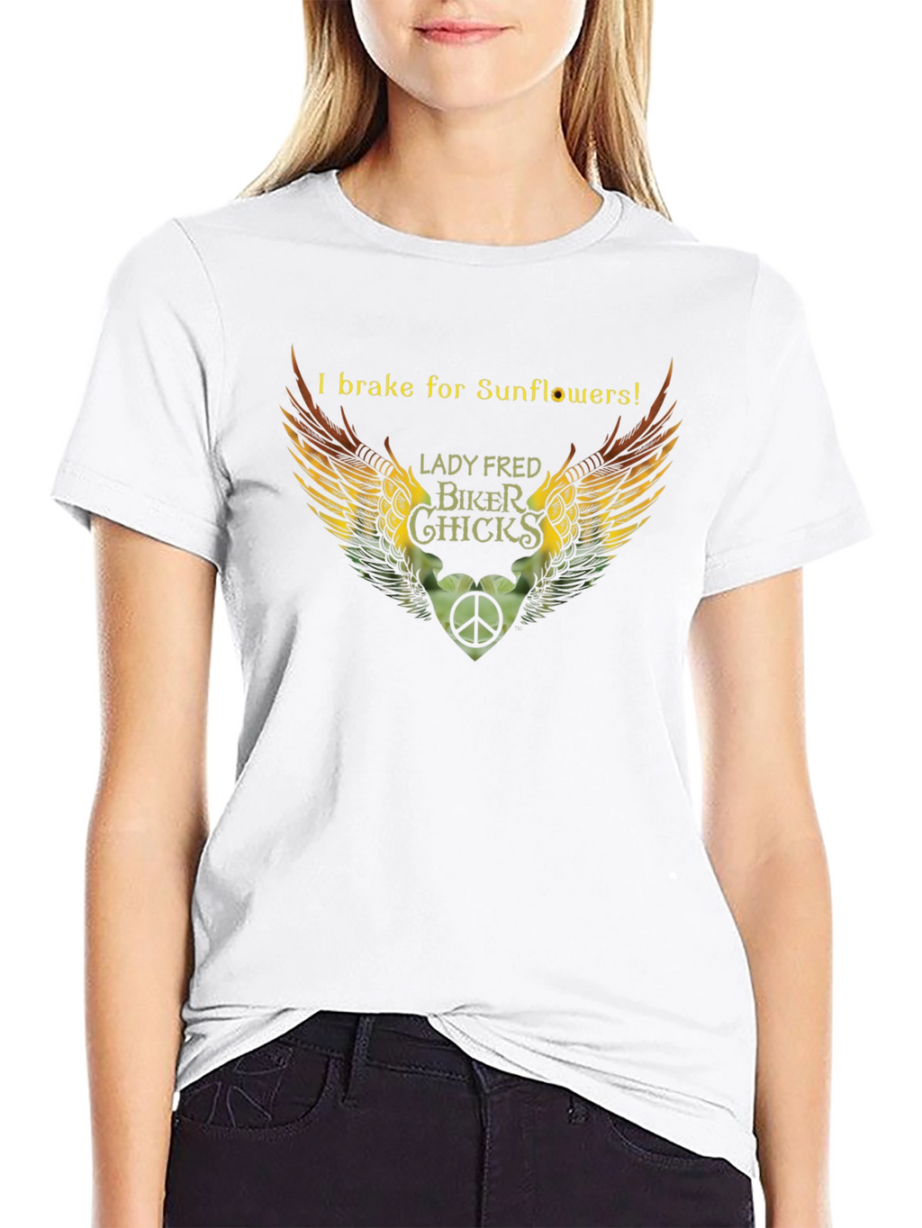 I Brake for Sunflowers Biker T-Shirt