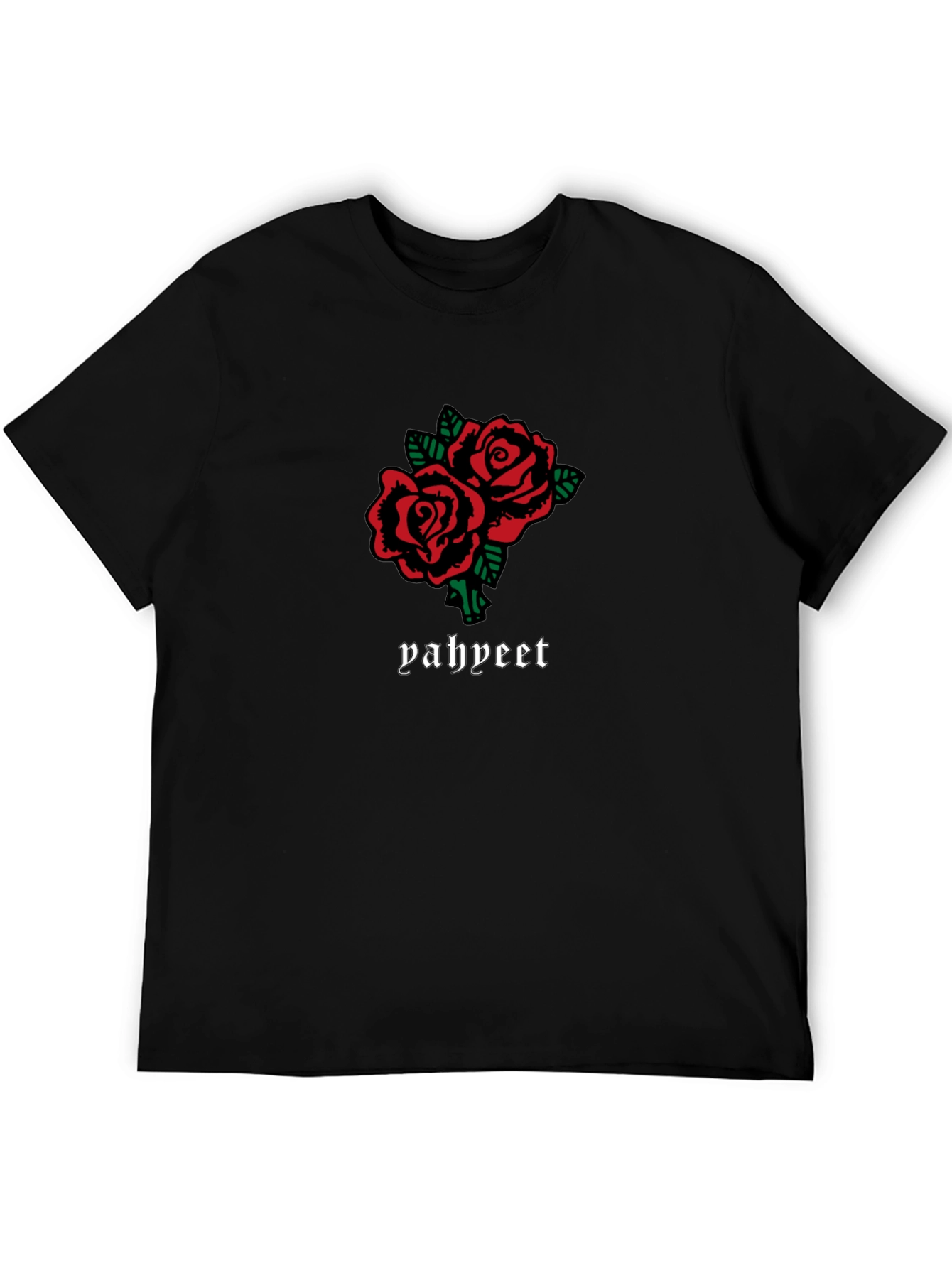 Roses Graphic Tee - Trendy Black T-Shirt