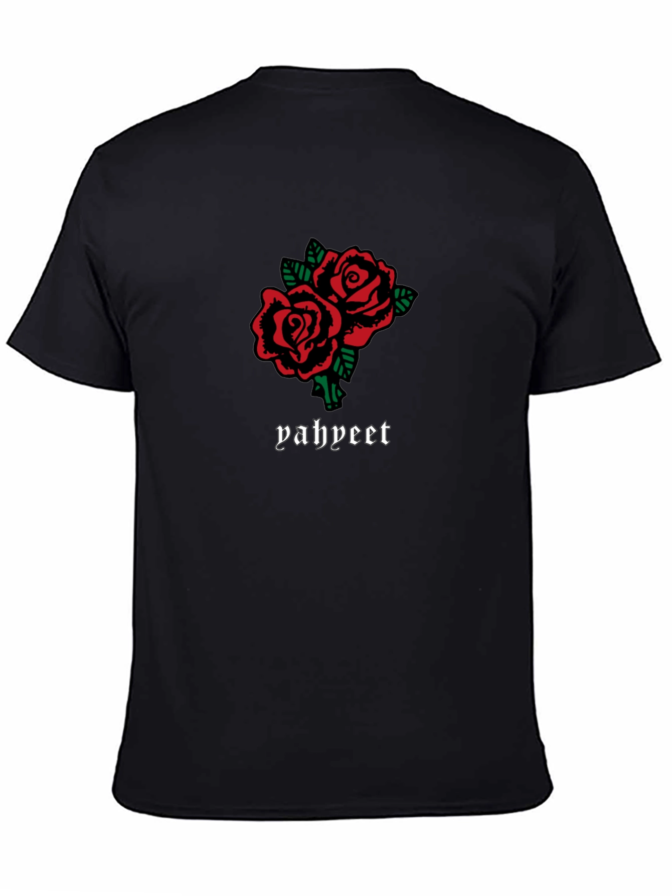 Roses Graphic Tee - Trendy Black T-Shirt
