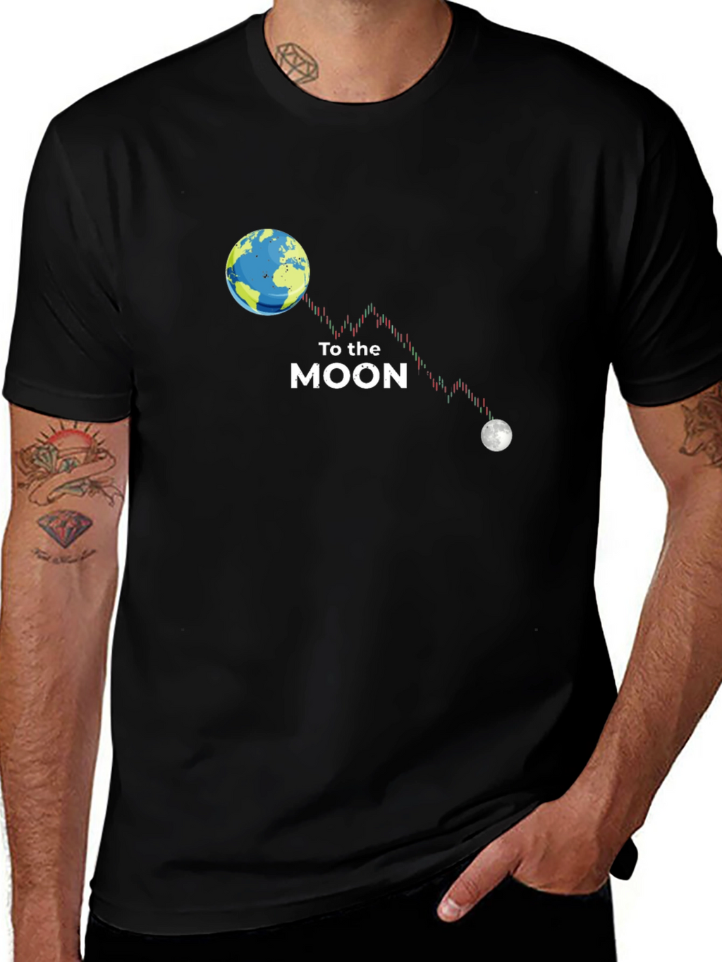 To the Moon Graphic T-Shirt - Crypto Design