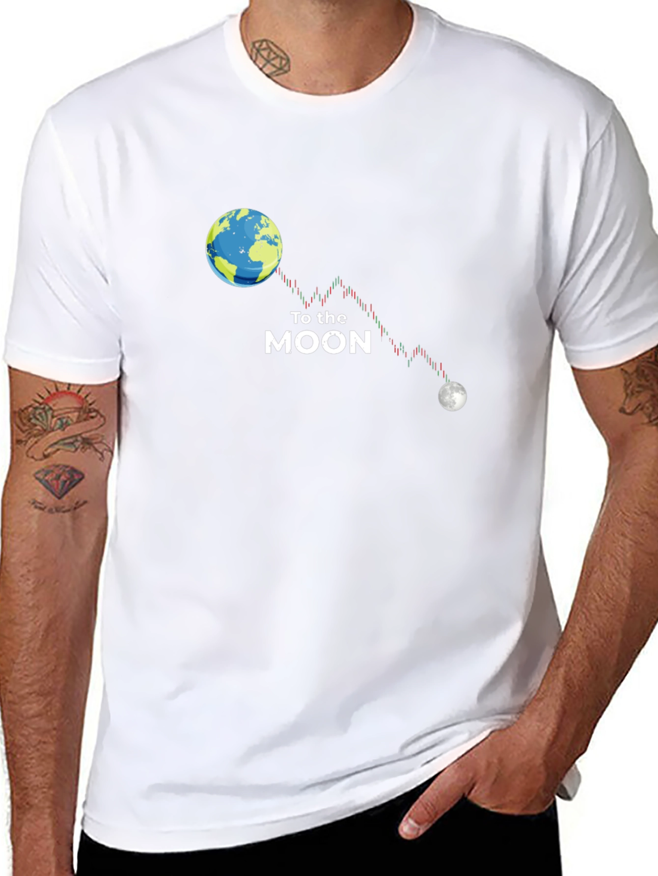 To the Moon Graphic T-Shirt - Crypto Design
