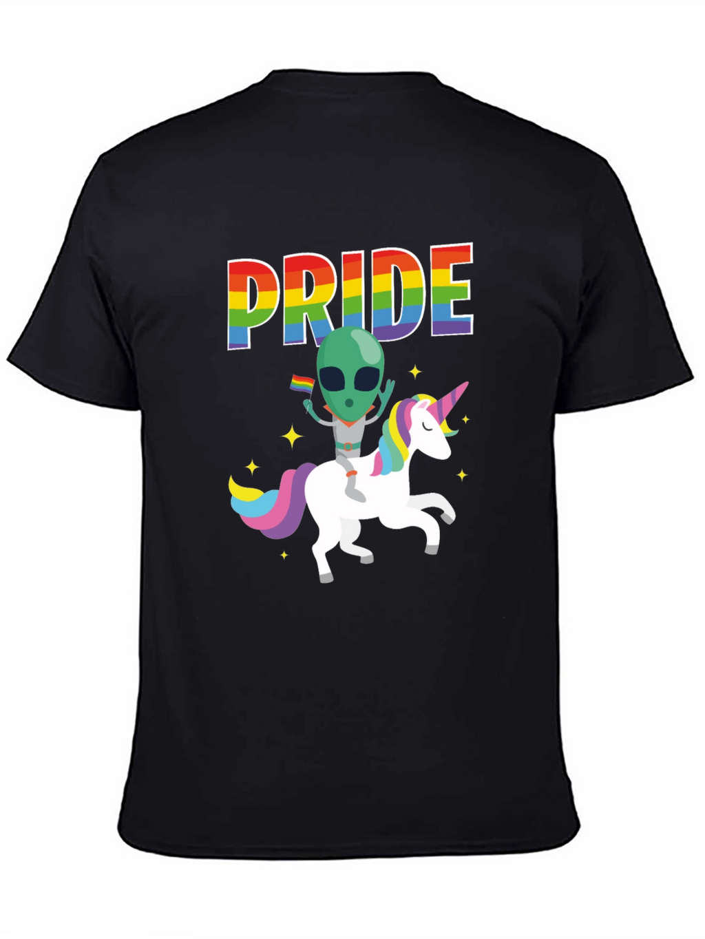 Pride Alien Riding Unicorn Graphic Tee