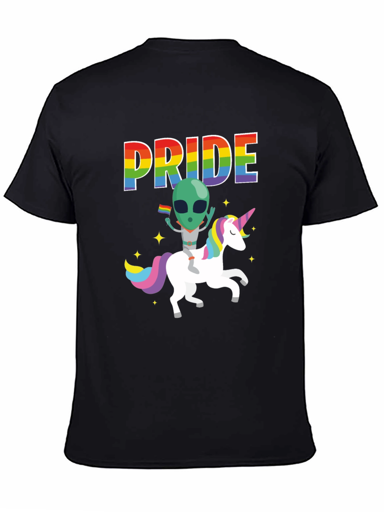 Pride Alien Riding Unicorn Graphic Tee