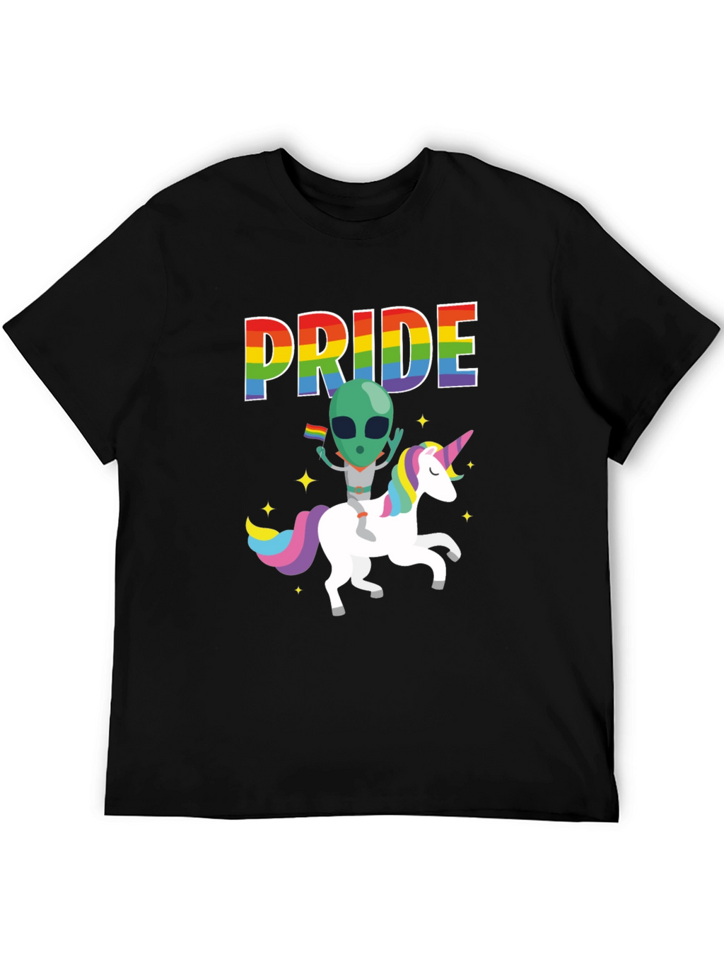 Pride Alien Riding Unicorn Graphic Tee
