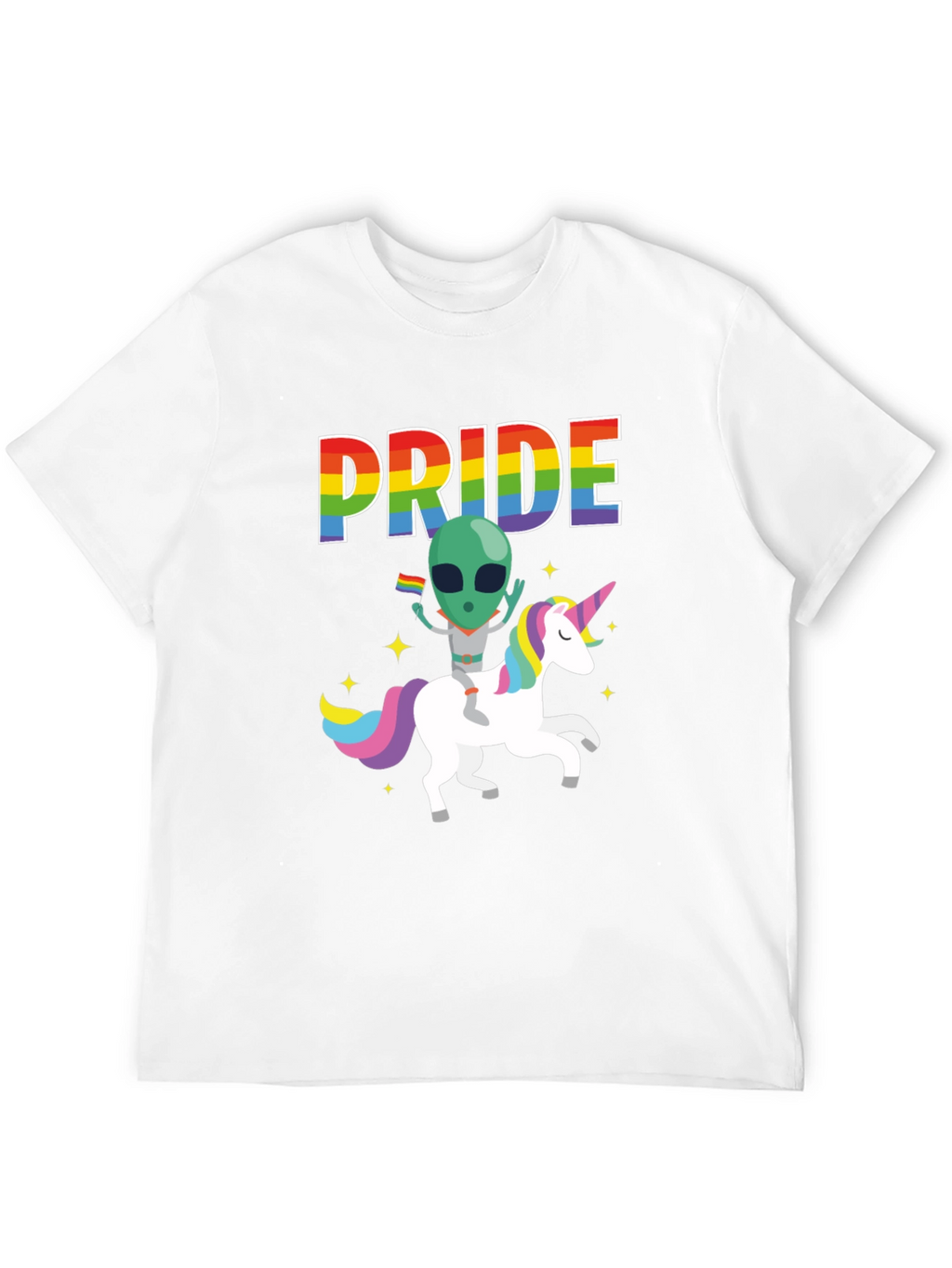 Pride Alien Riding Unicorn Graphic Tee