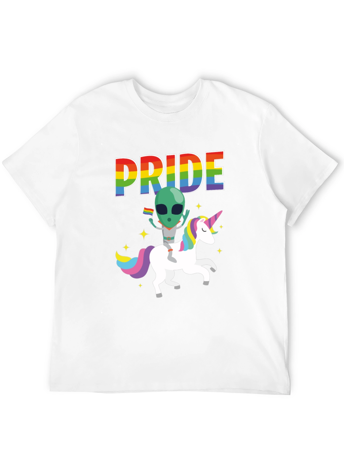 Pride Alien Riding Unicorn Graphic Tee