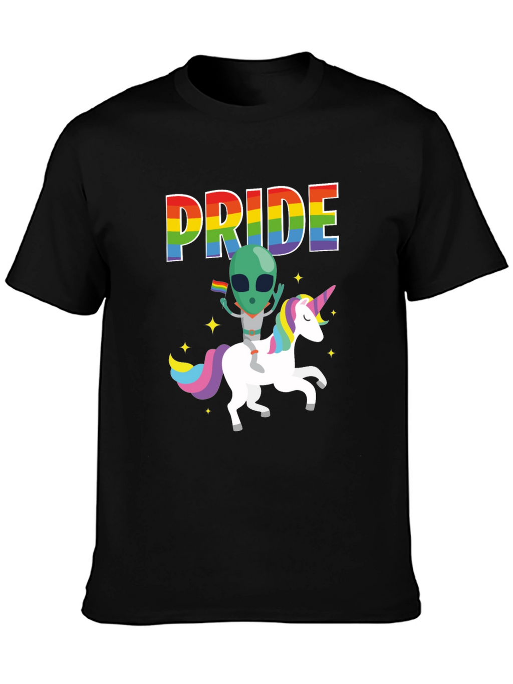 Pride Alien Riding Unicorn Graphic Tee