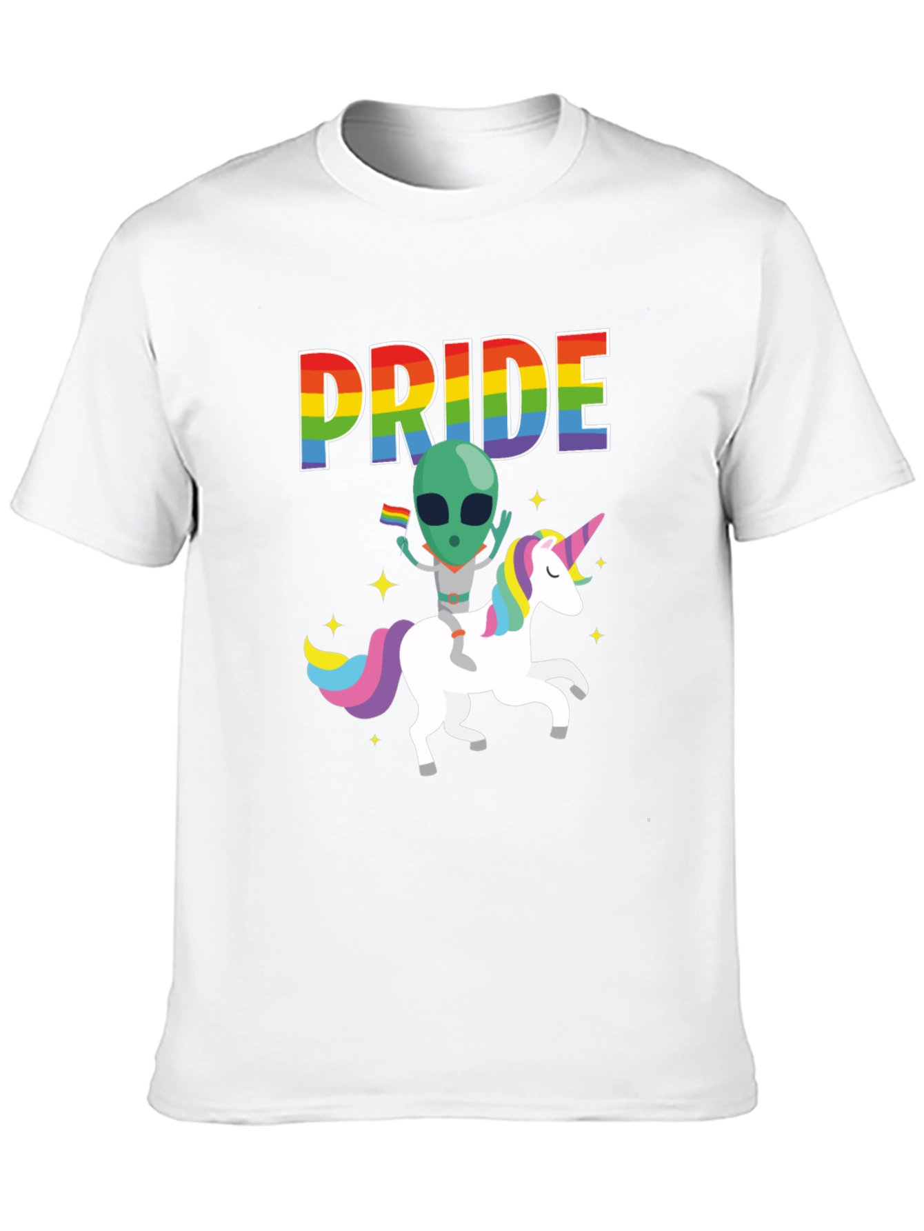 Pride Alien Riding Unicorn Graphic Tee