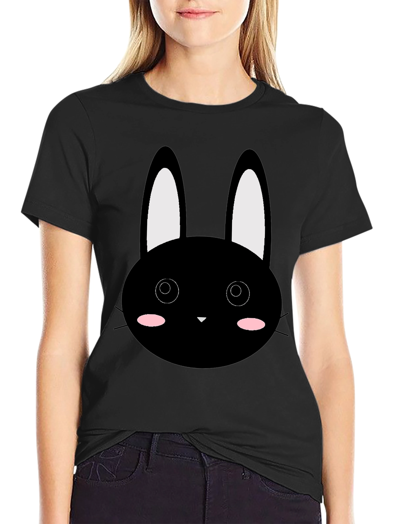 Black Bunny Graphic T-Shirt