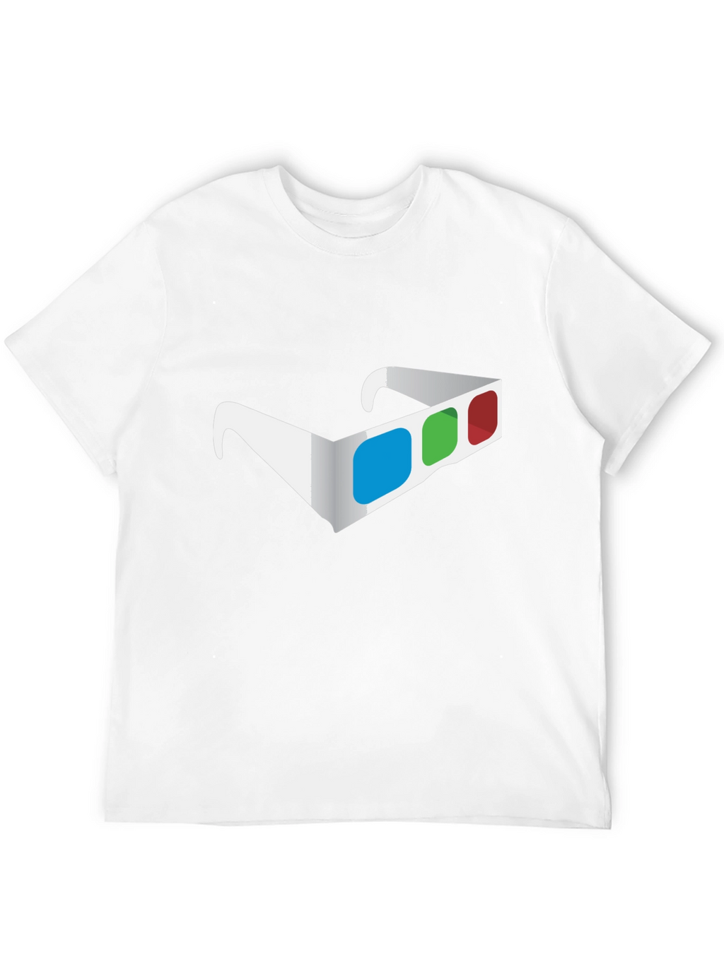 3D Glasses Graphic Tee - Stylish Mens Black T-Shirt