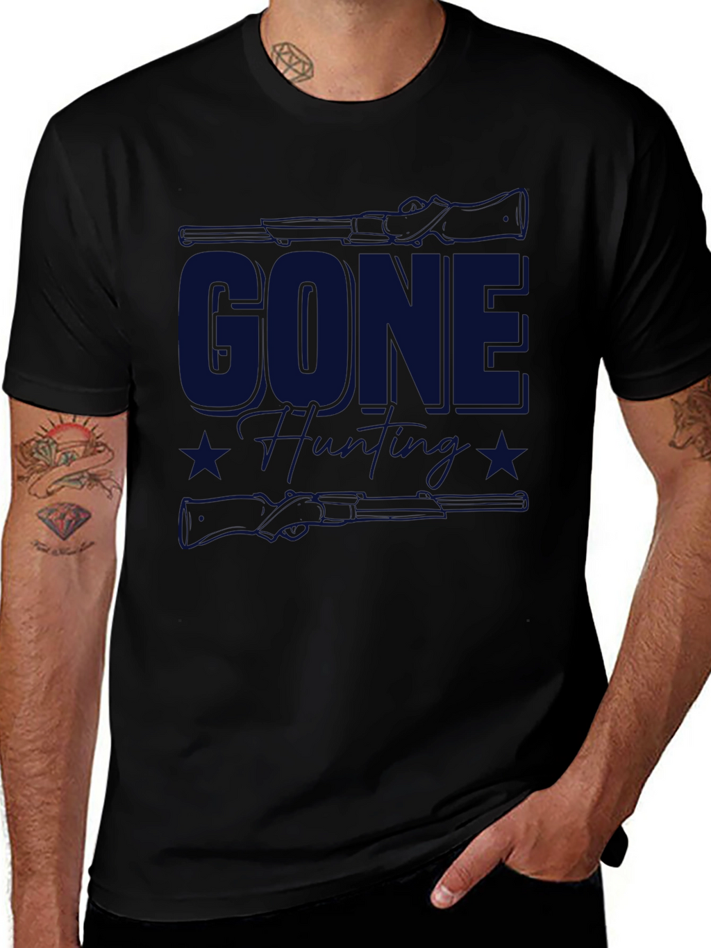 Gone Hunting T-Shirt - Black Classic Fit