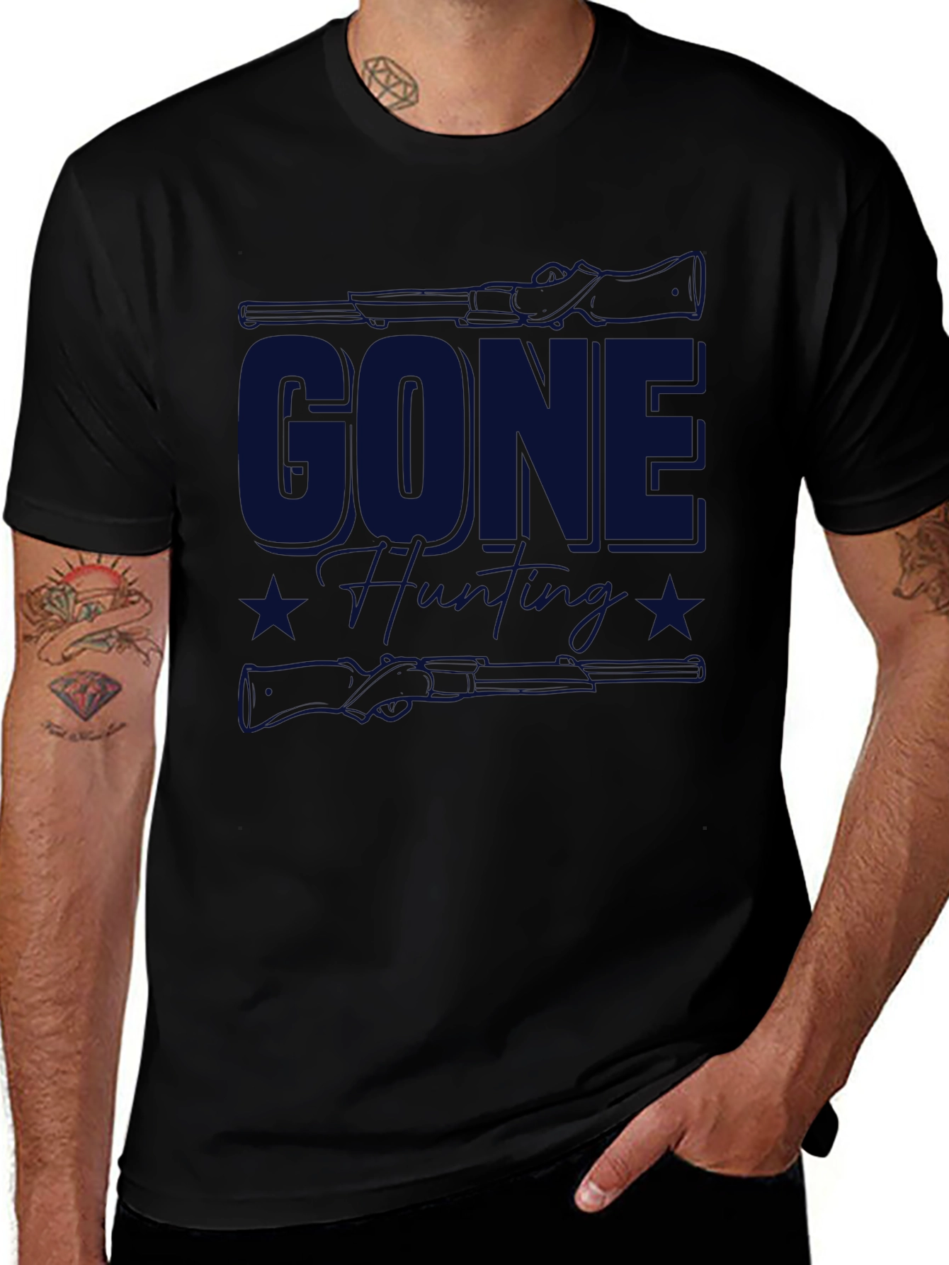 Gone Hunting T-Shirt - Black Classic Fit