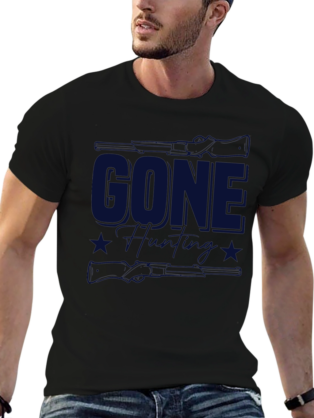 Gone Hunting T-Shirt - Black Classic Fit