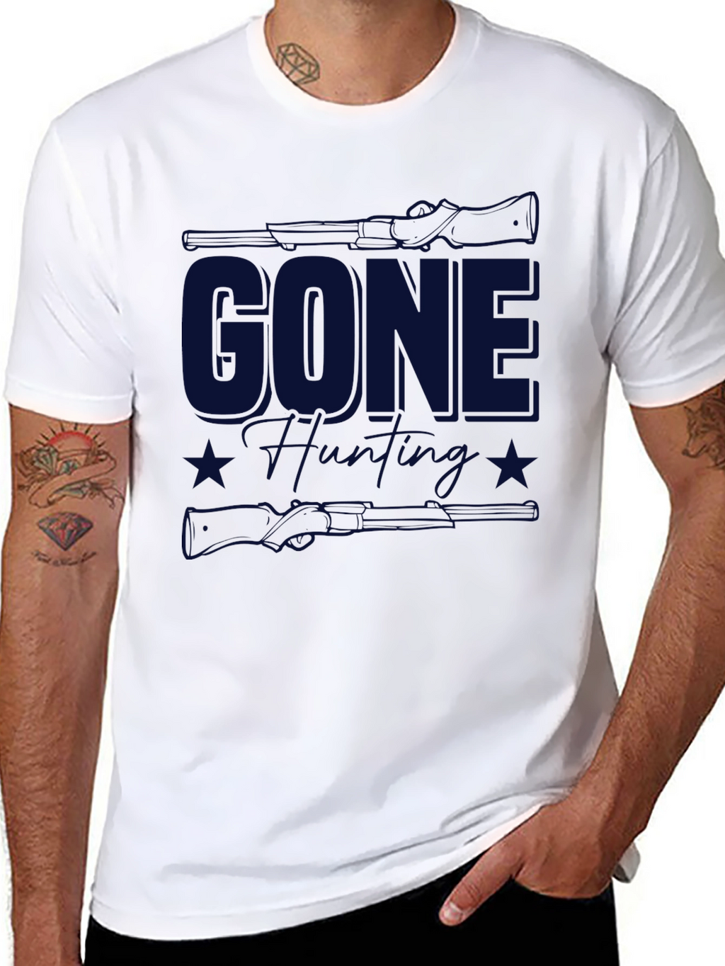 Gone Hunting T-Shirt - Black Classic Fit