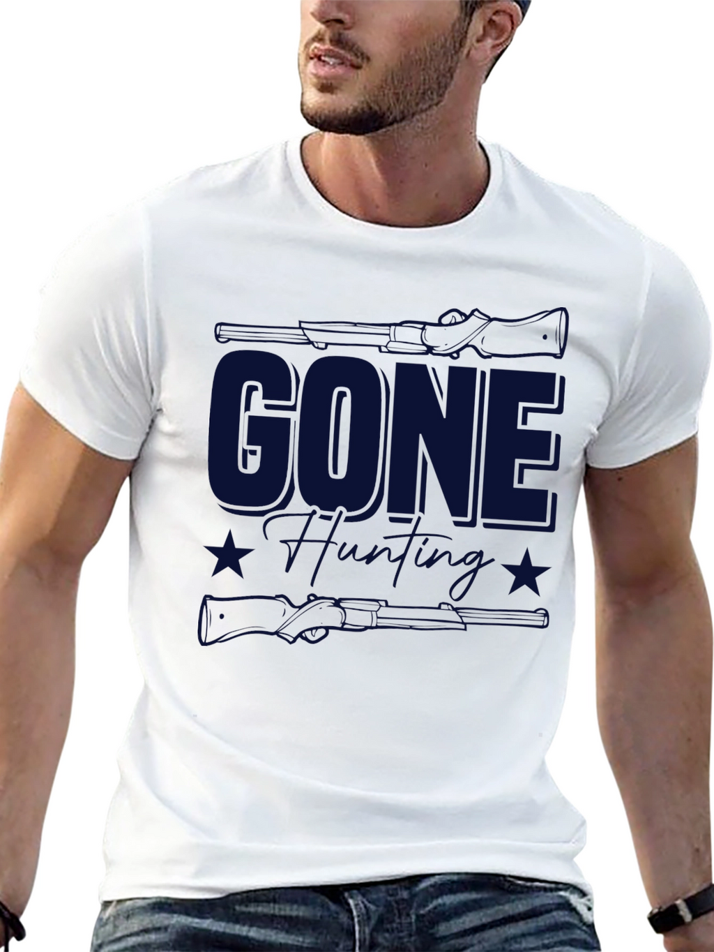 Gone Hunting T-Shirt - Black Classic Fit