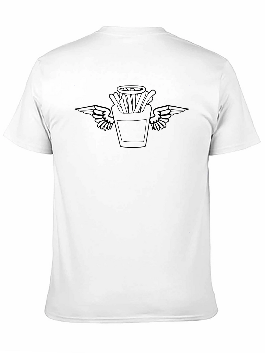 Black T-Shirt with Fries & Wings Graphic