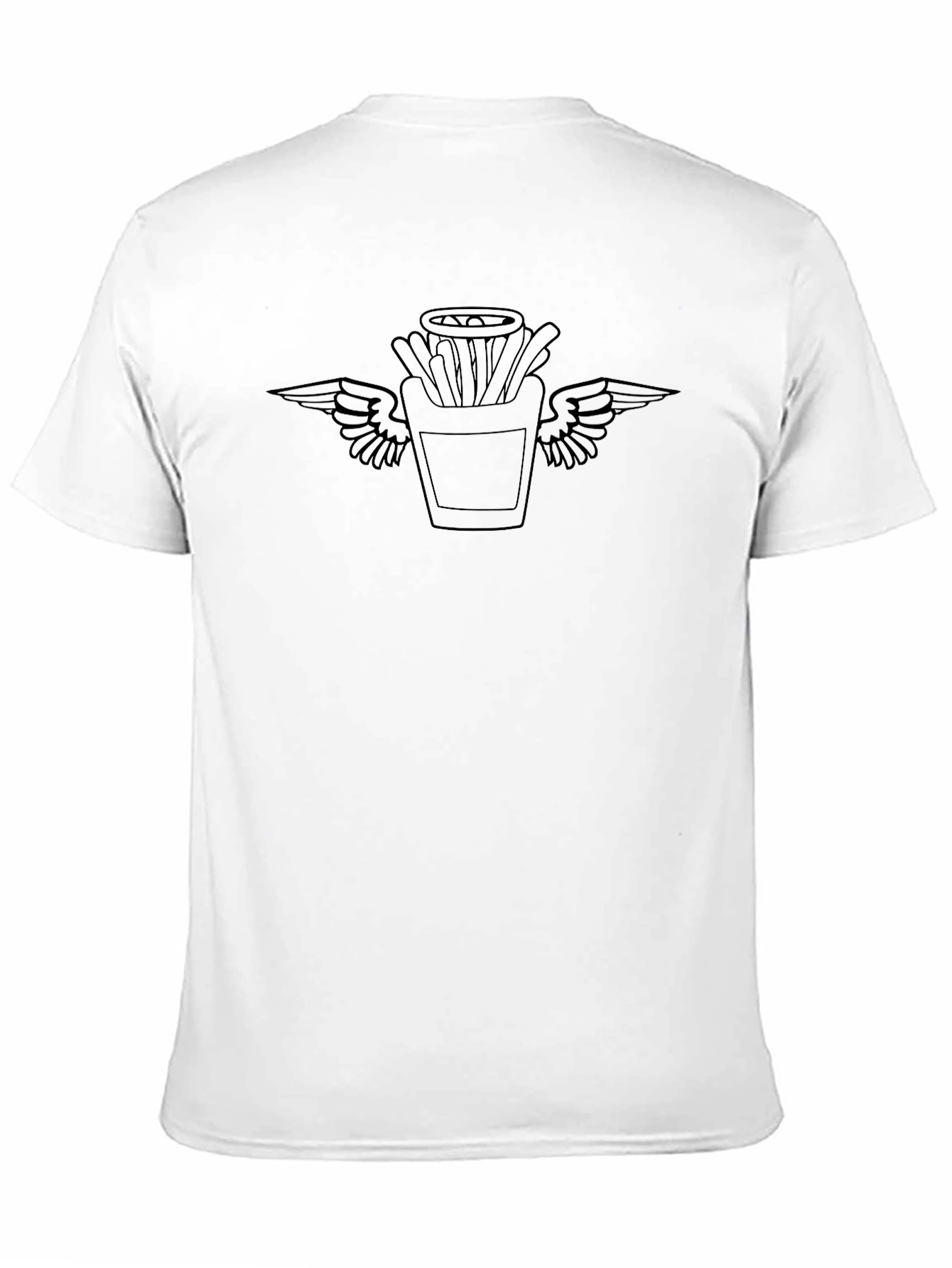 Black T-Shirt with Fries & Wings Graphic