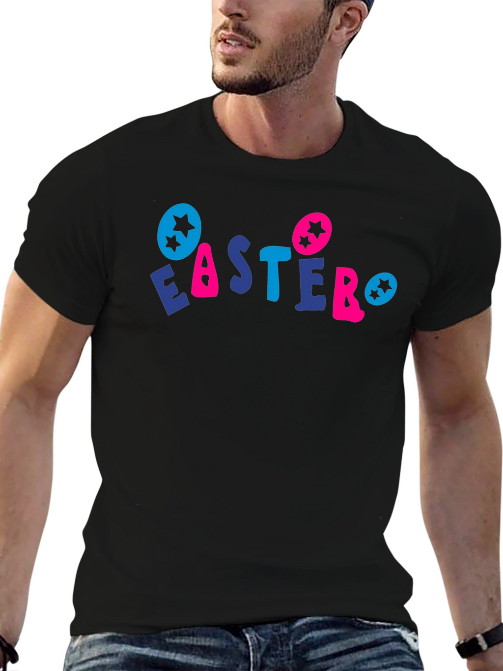 Easter Holiday Graphic Tee - Black