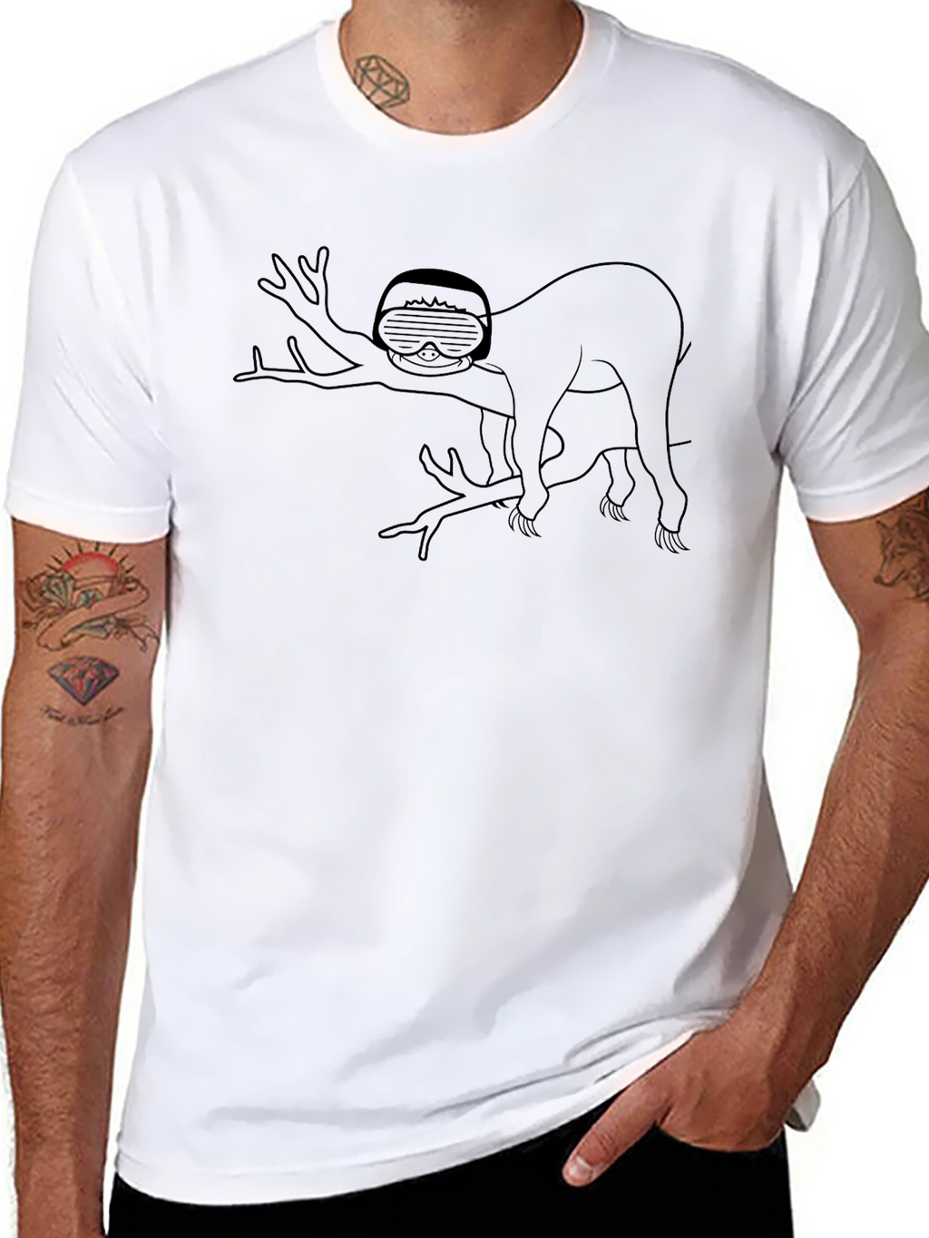 Sloth with Sunglasses Graphic Tee - Unisex