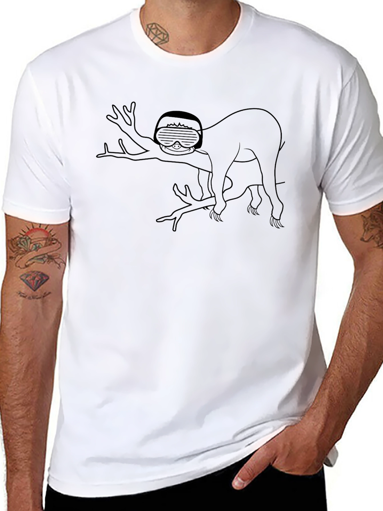 Sloth with Sunglasses Graphic Tee - Unisex