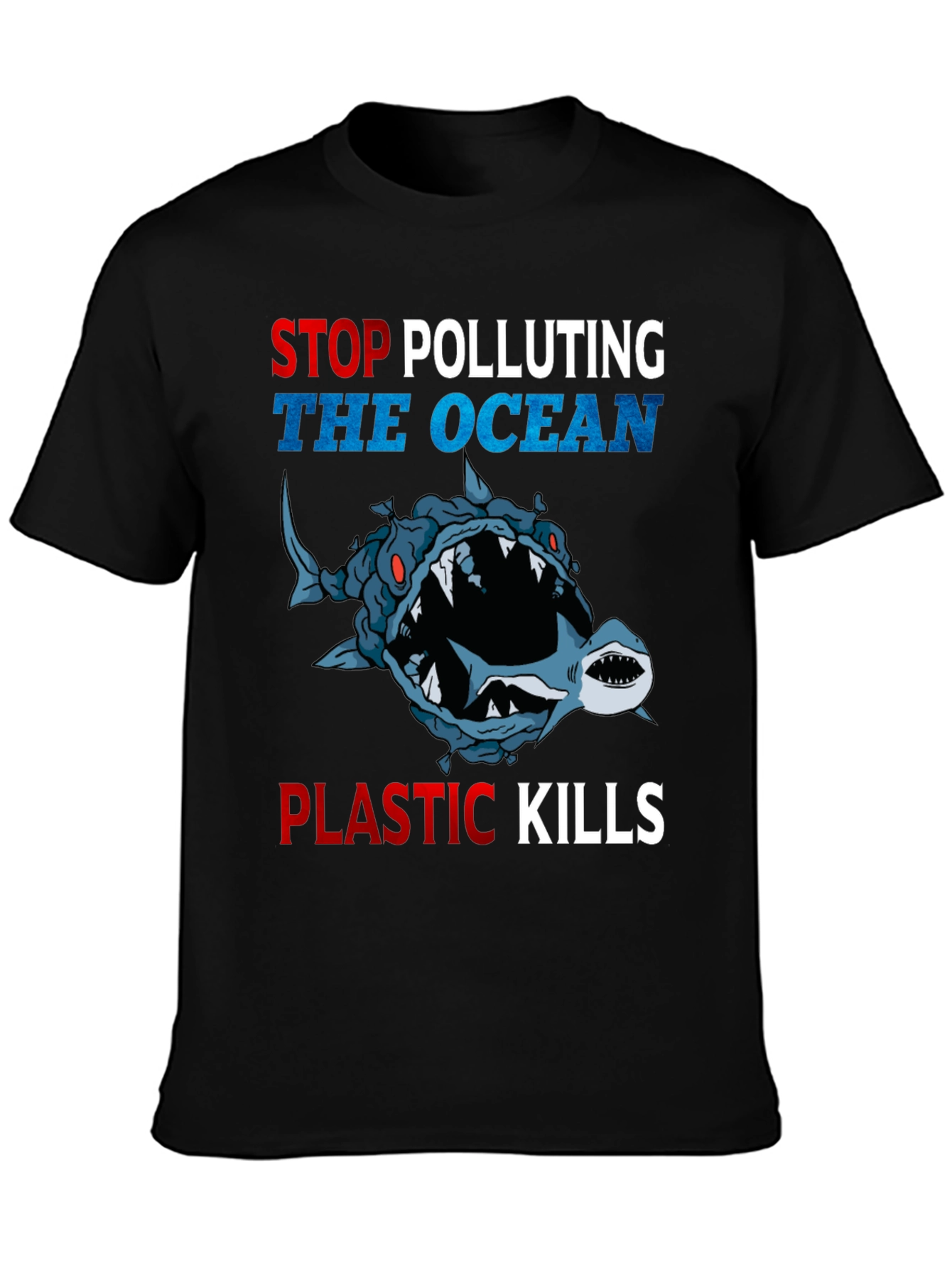 Stop Polluting Ocean T-Shirt - Plastic Kills
