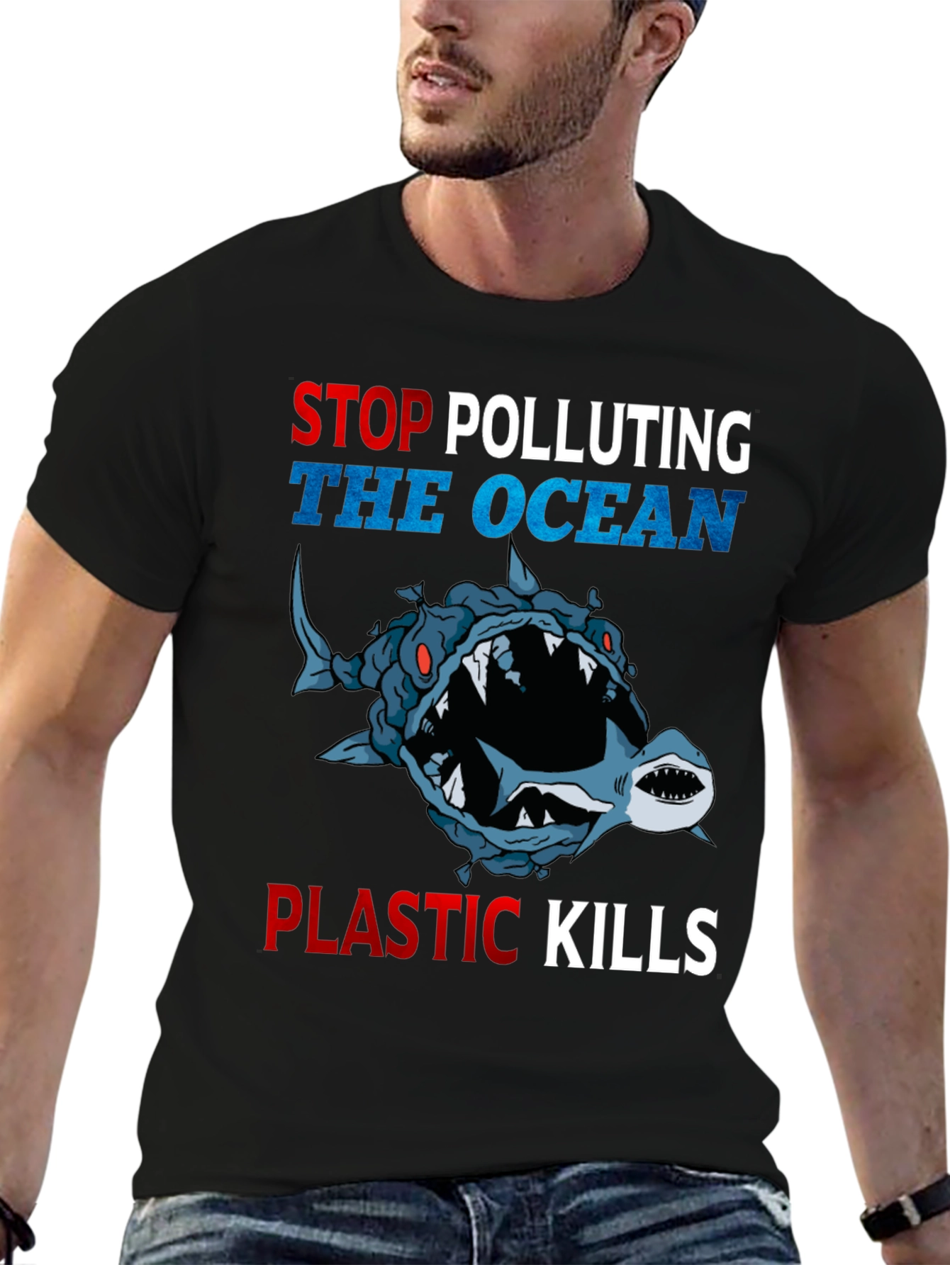 Stop Polluting Ocean T-Shirt - Plastic Kills