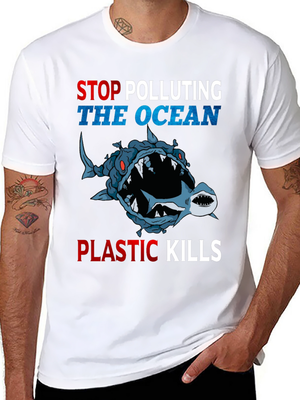 Stop Polluting Ocean T-Shirt - Plastic Kills