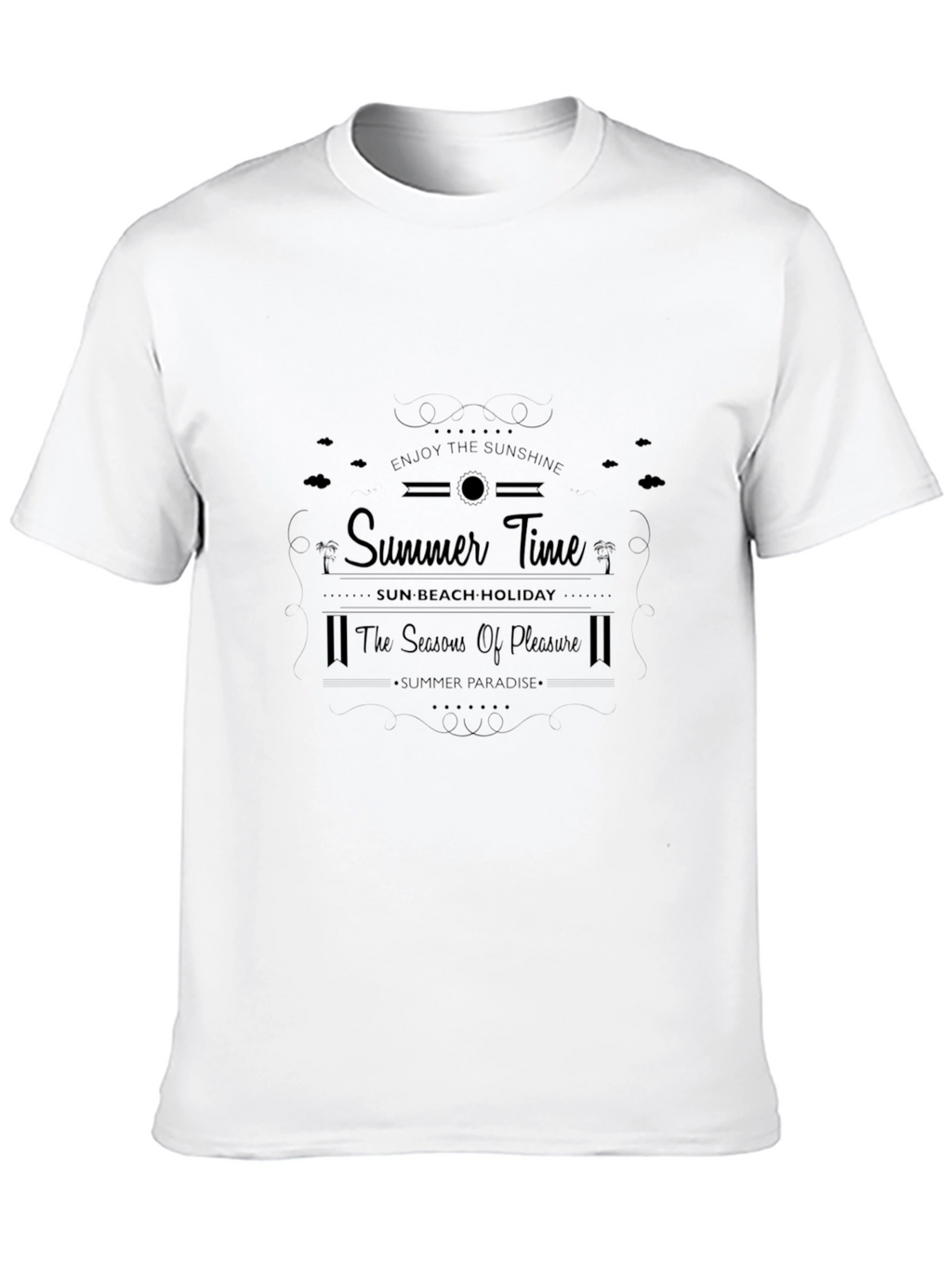 Summer Time Black Graphic T-Shirt