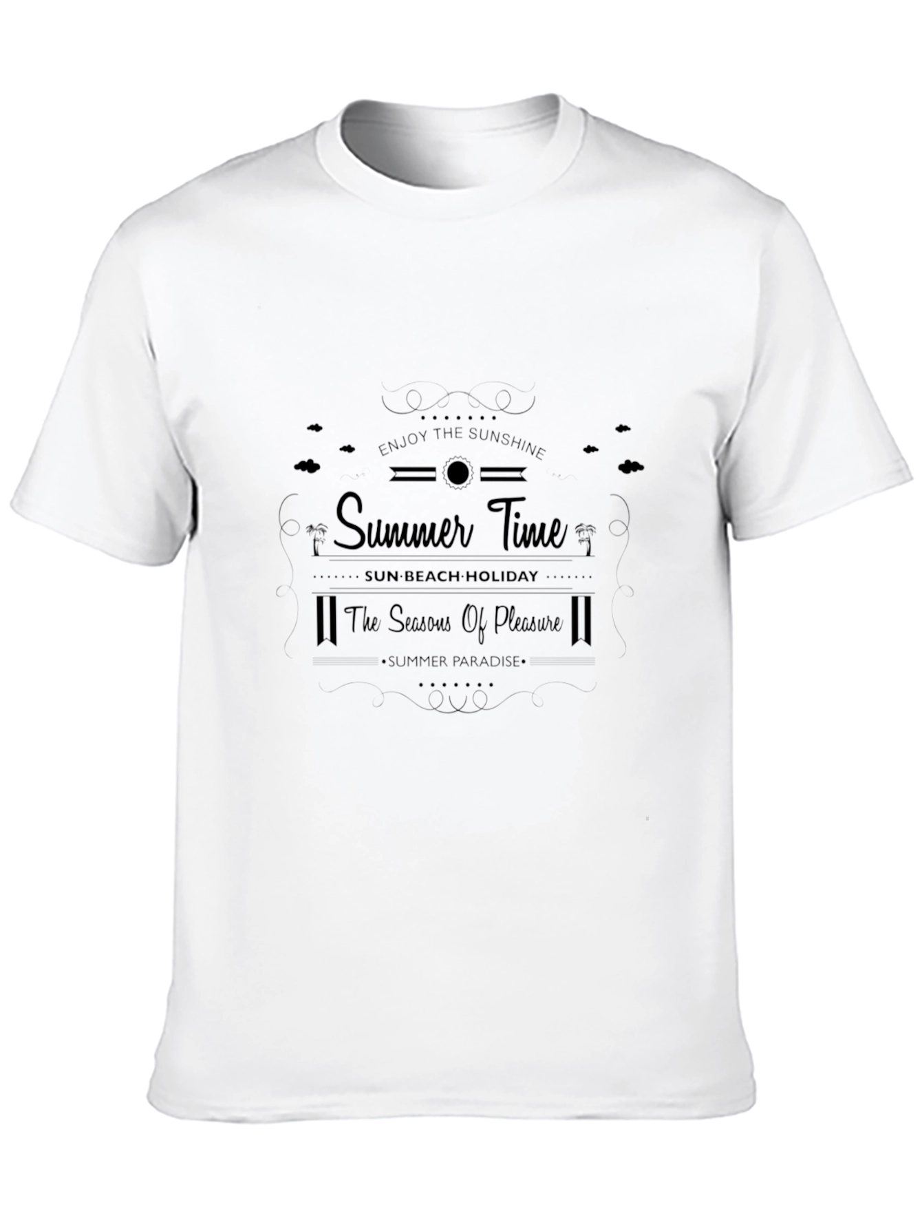 Summer Time Black Graphic T-Shirt