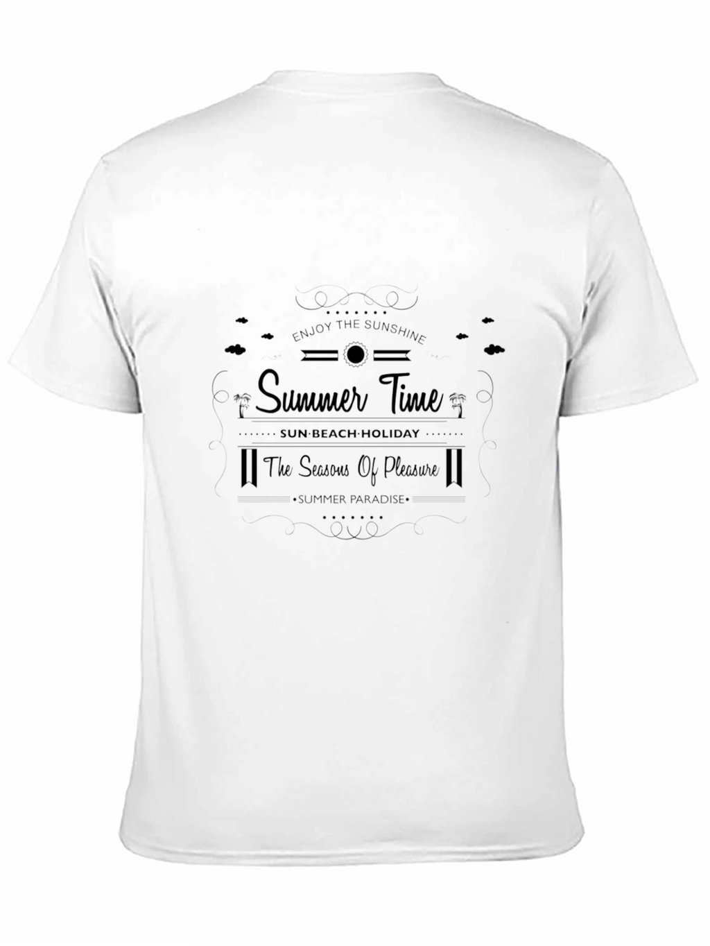 Summer Time Black Graphic T-Shirt