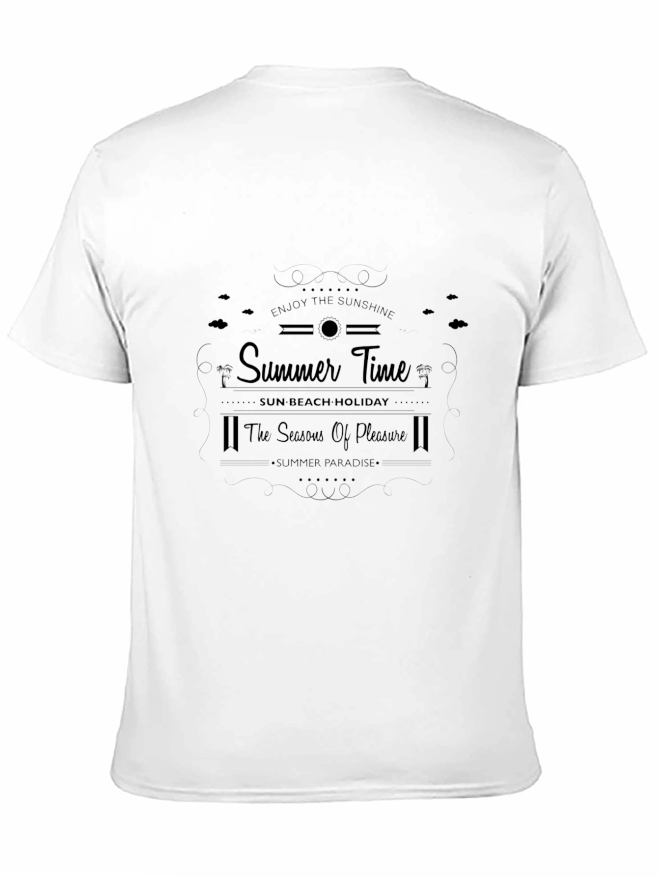 Summer Time Black Graphic T-Shirt
