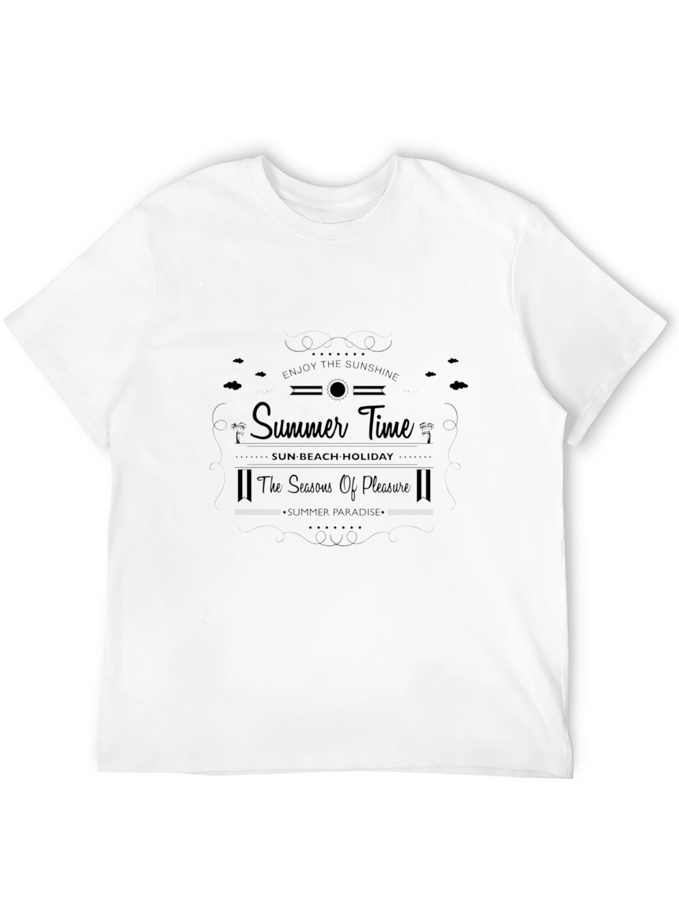 Summer Time Black Graphic T-Shirt