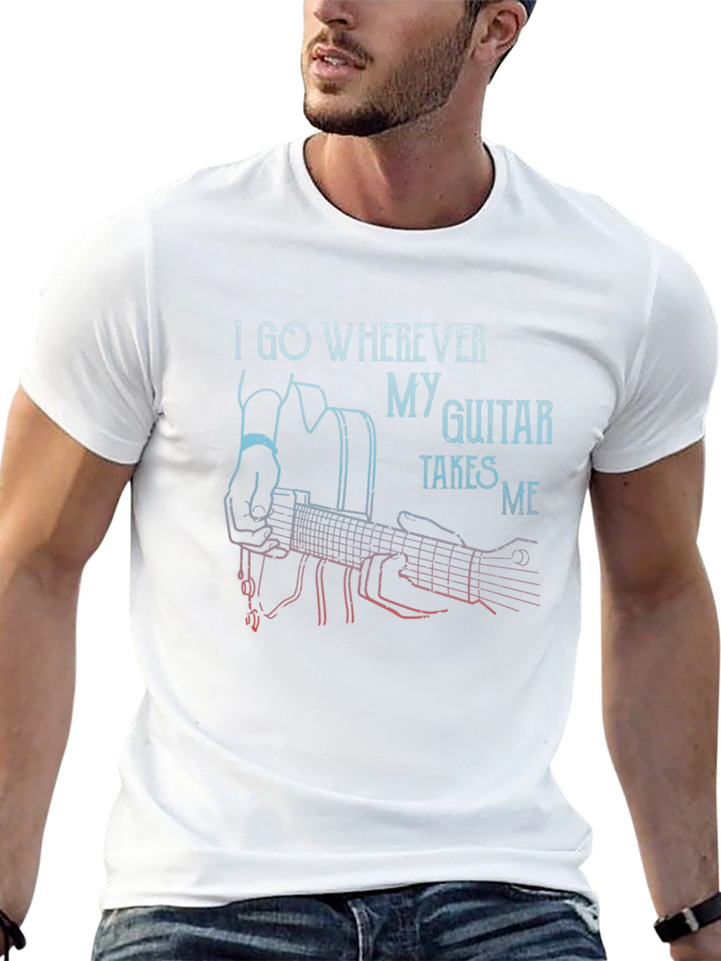 Guitar Takes Me Graphic T-Shirt - Music Lover Tee