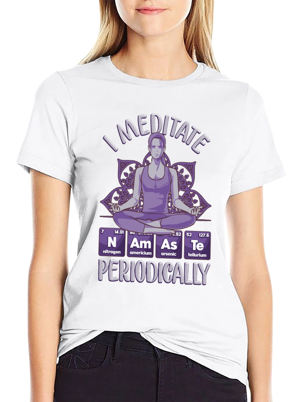 I Meditate Periodically T-Shirt - Black Funny Yoga Tee