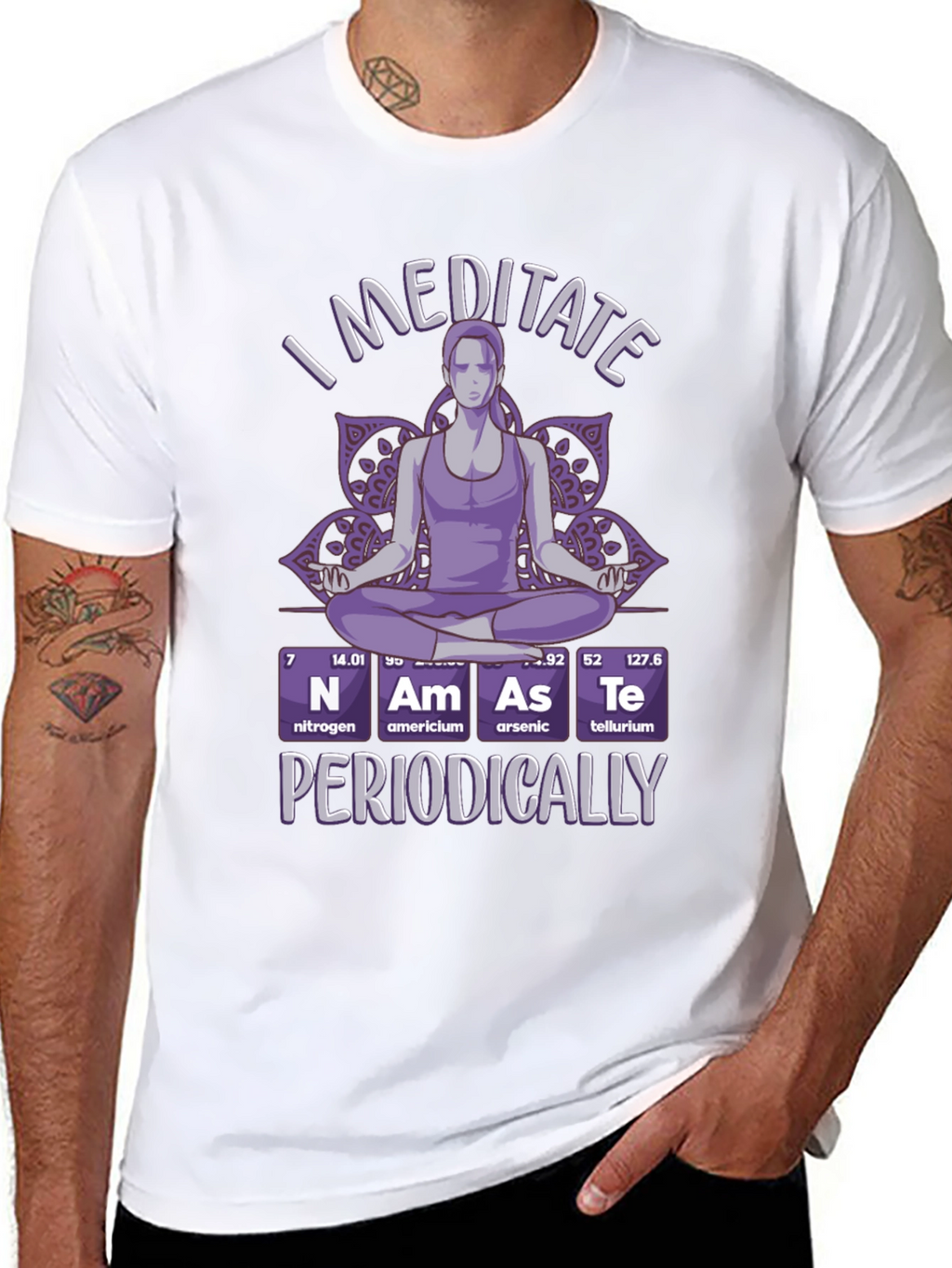I Meditate Periodically T-Shirt - Black Funny Yoga Tee