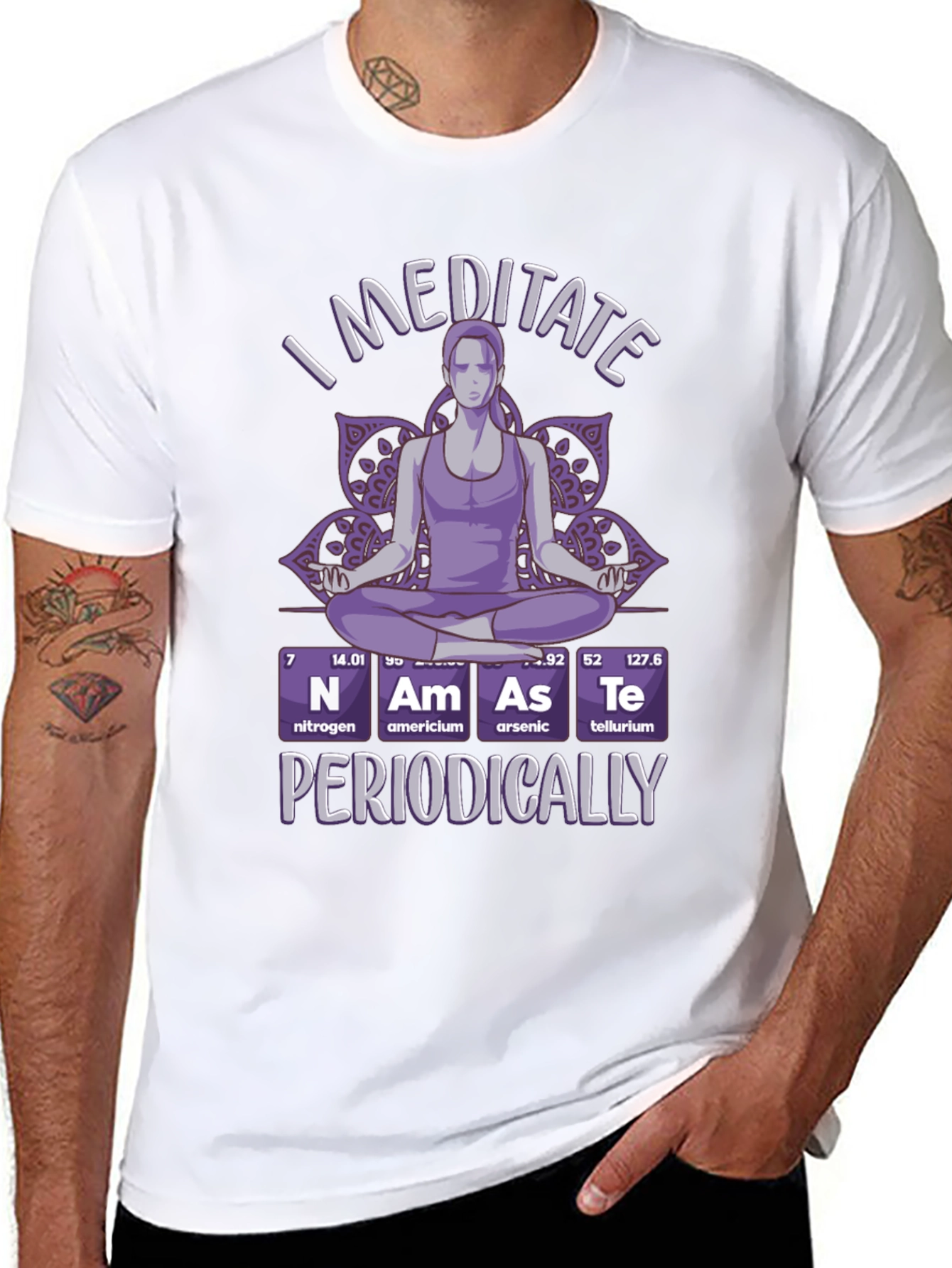 I Meditate Periodically T-Shirt - Black Funny Yoga Tee