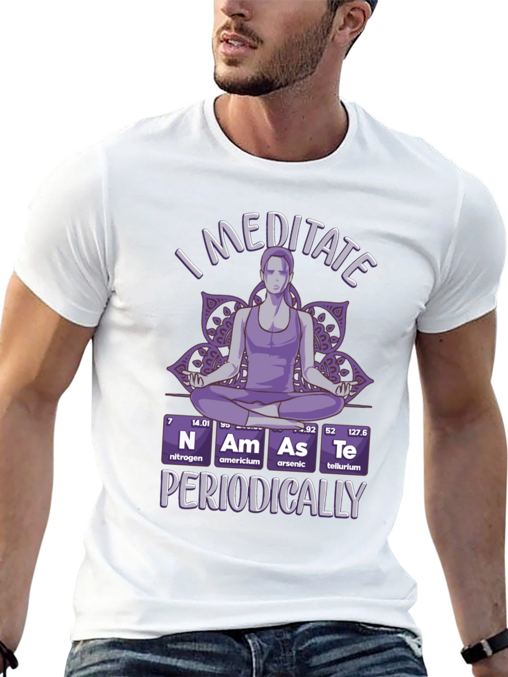I Meditate Periodically T-Shirt - Black Funny Yoga Tee