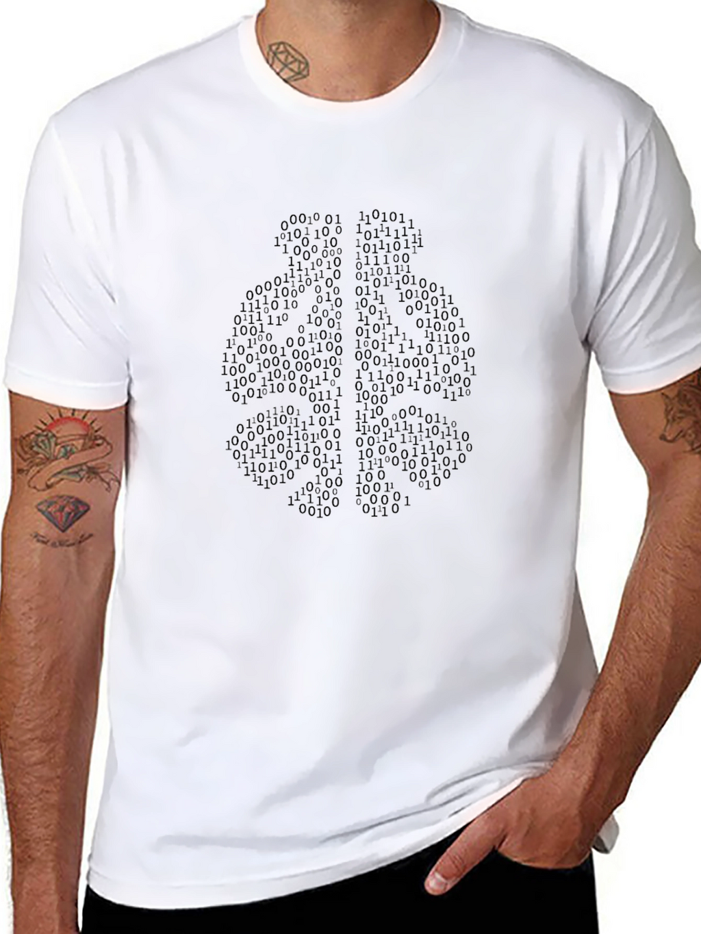 Binary Code Brain T-Shirt - Geek Chic Tee